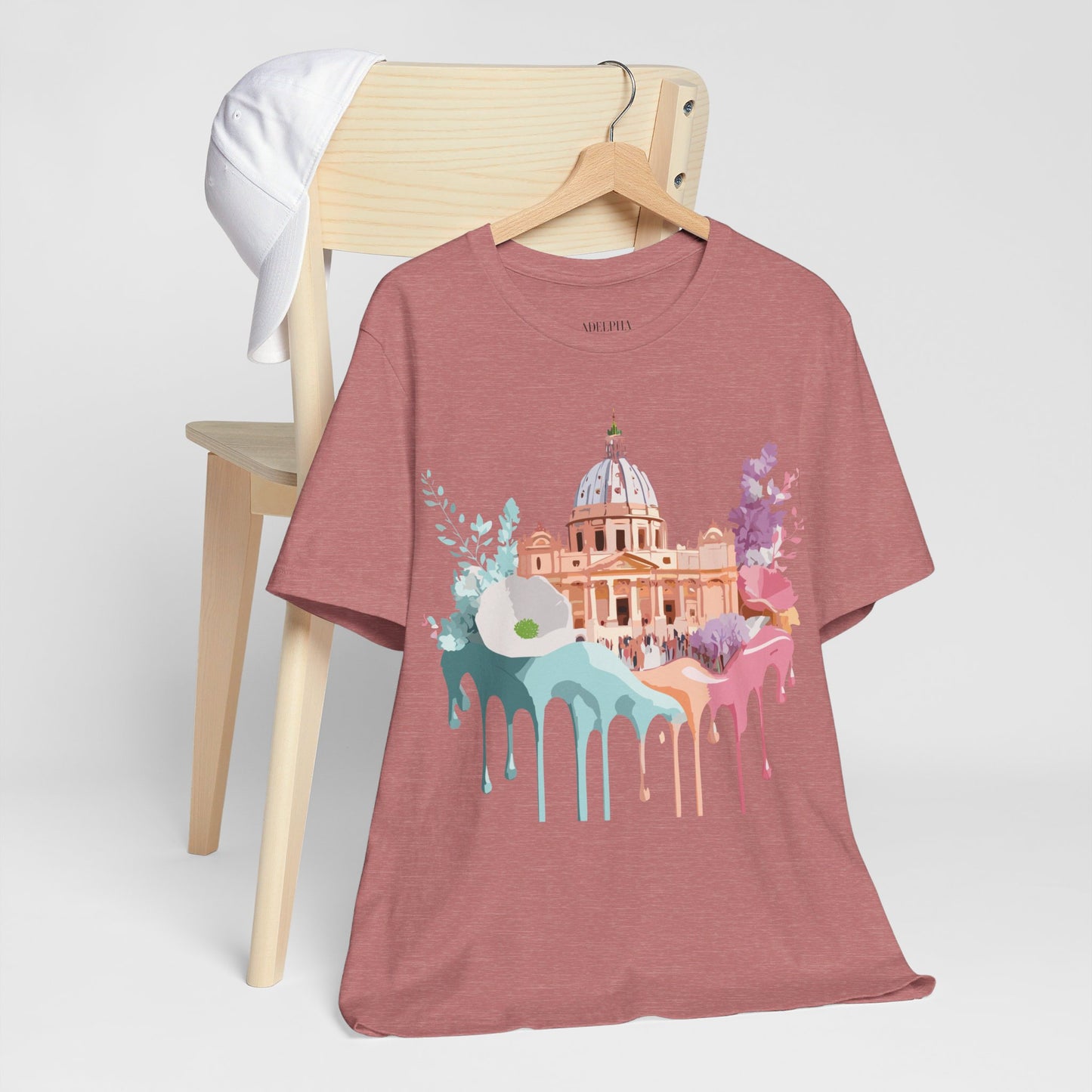 Natural Cotton Tee Shirt - Beautiful Places Collection - Rome Printify