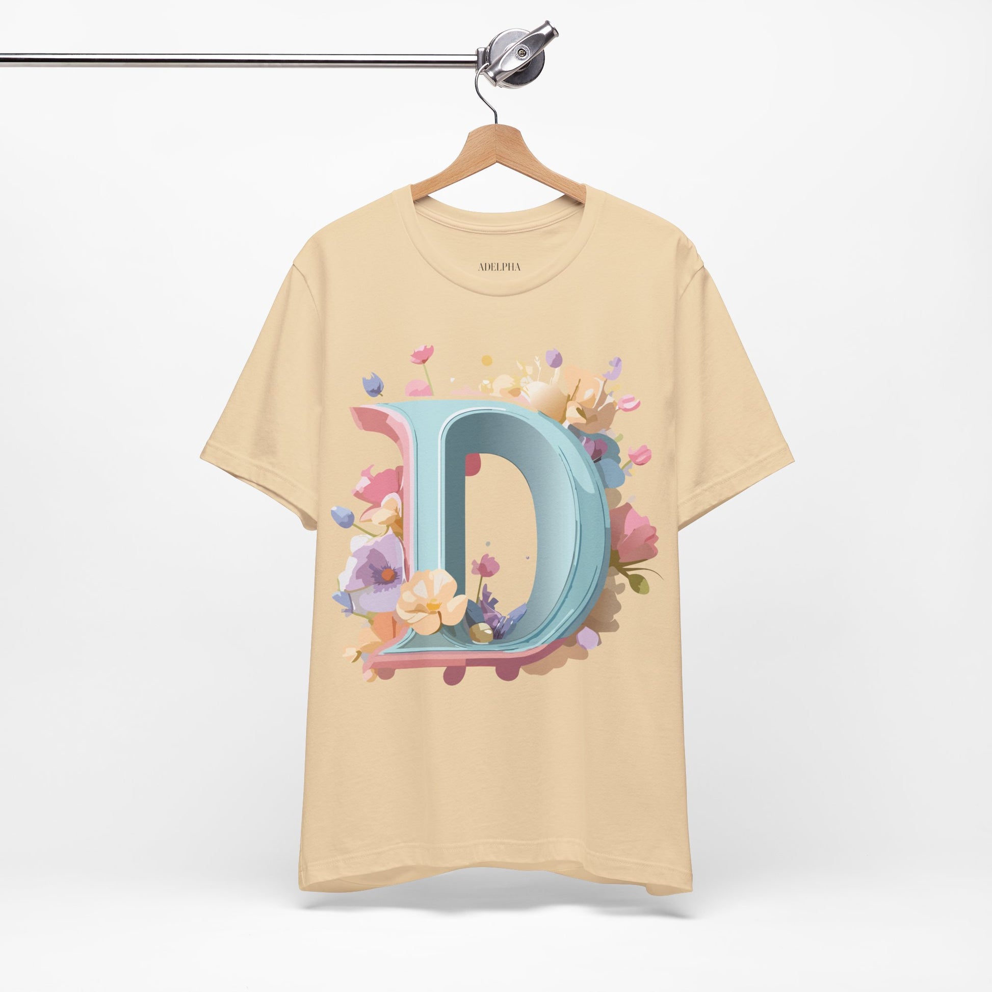 Natural Cotton Tee Shirt - Letters Collection - D Printify