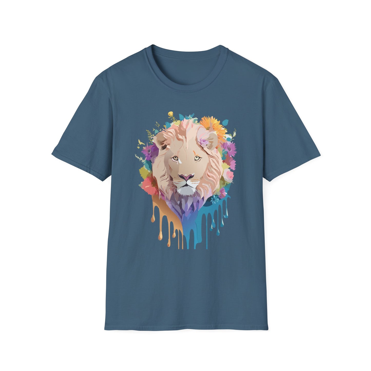 Lion Shirt, Shirt with Lion, Floral Lion Tee, Shirt with Animals