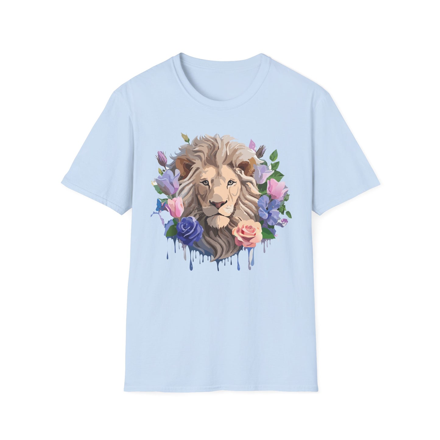 Lion Shirt, Shirt with Lion, Floral Lion Tee, Shirt with Animals