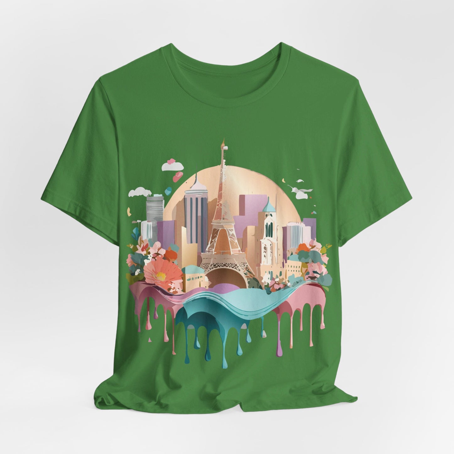 Natural Cotton Tee Shirt - Beautiful Places Collection - Paris Printify