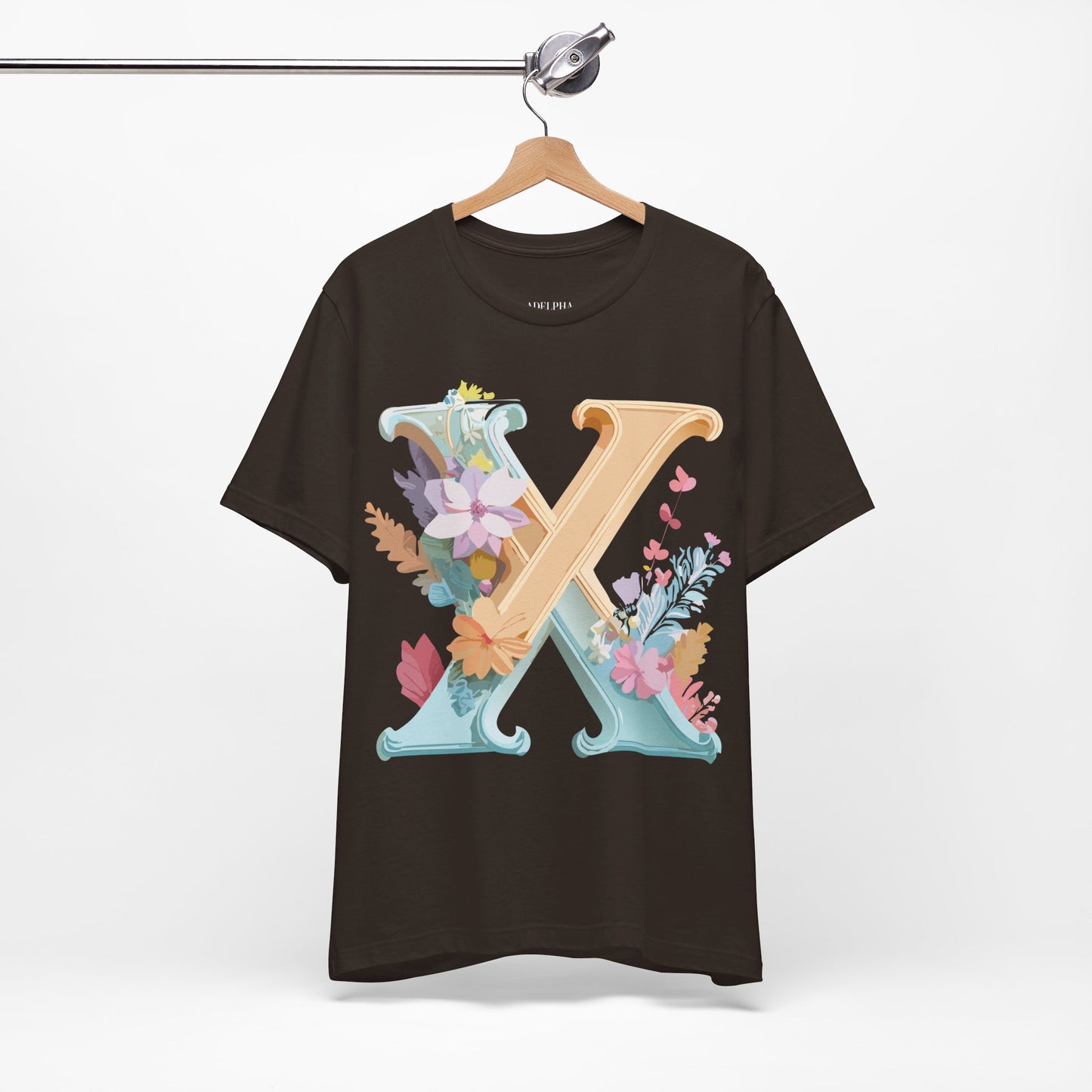 Natural Cotton Tee Shirt - Letters Collection - X Printify