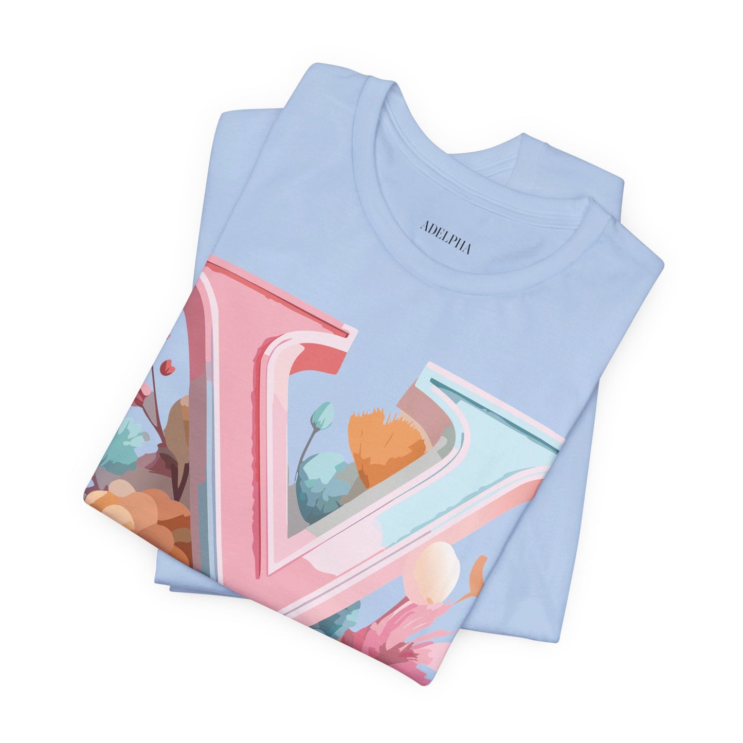 Natural Cotton Tee Shirt - Letters Collection - Y Printify