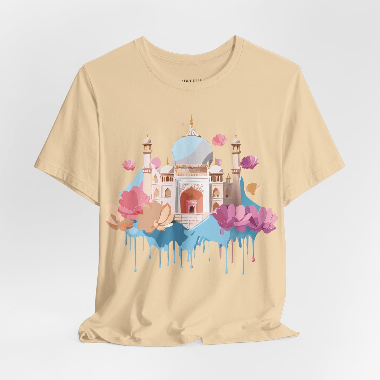 Natural Cotton Tee Shirt - Taj Mahal, India Printify