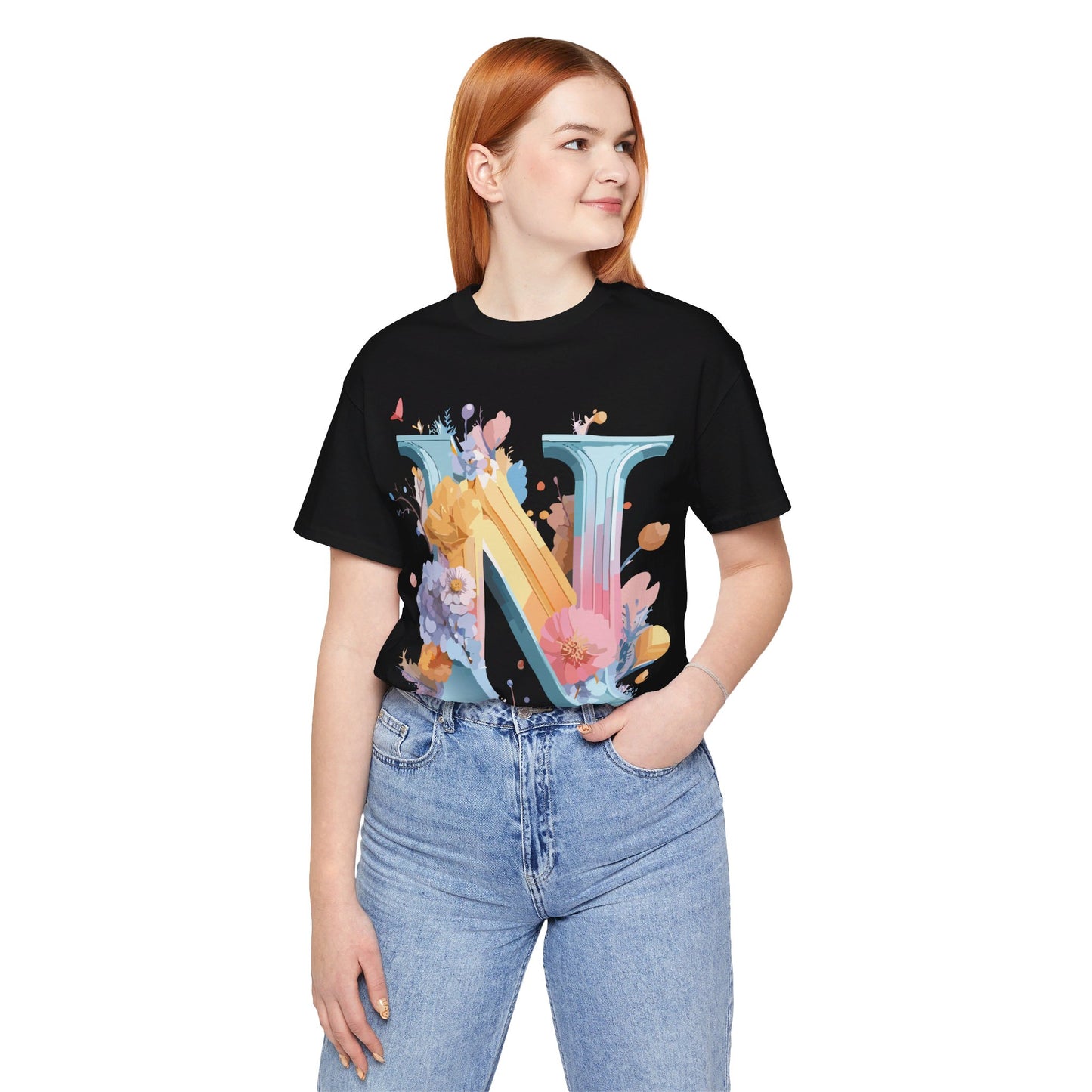 Natural Cotton Tee Shirt - Letters Collection - N Printify