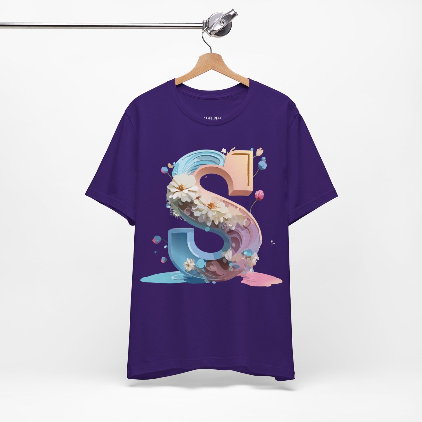 Natural Cotton Tee Shirt - Letters Collection - S Printify