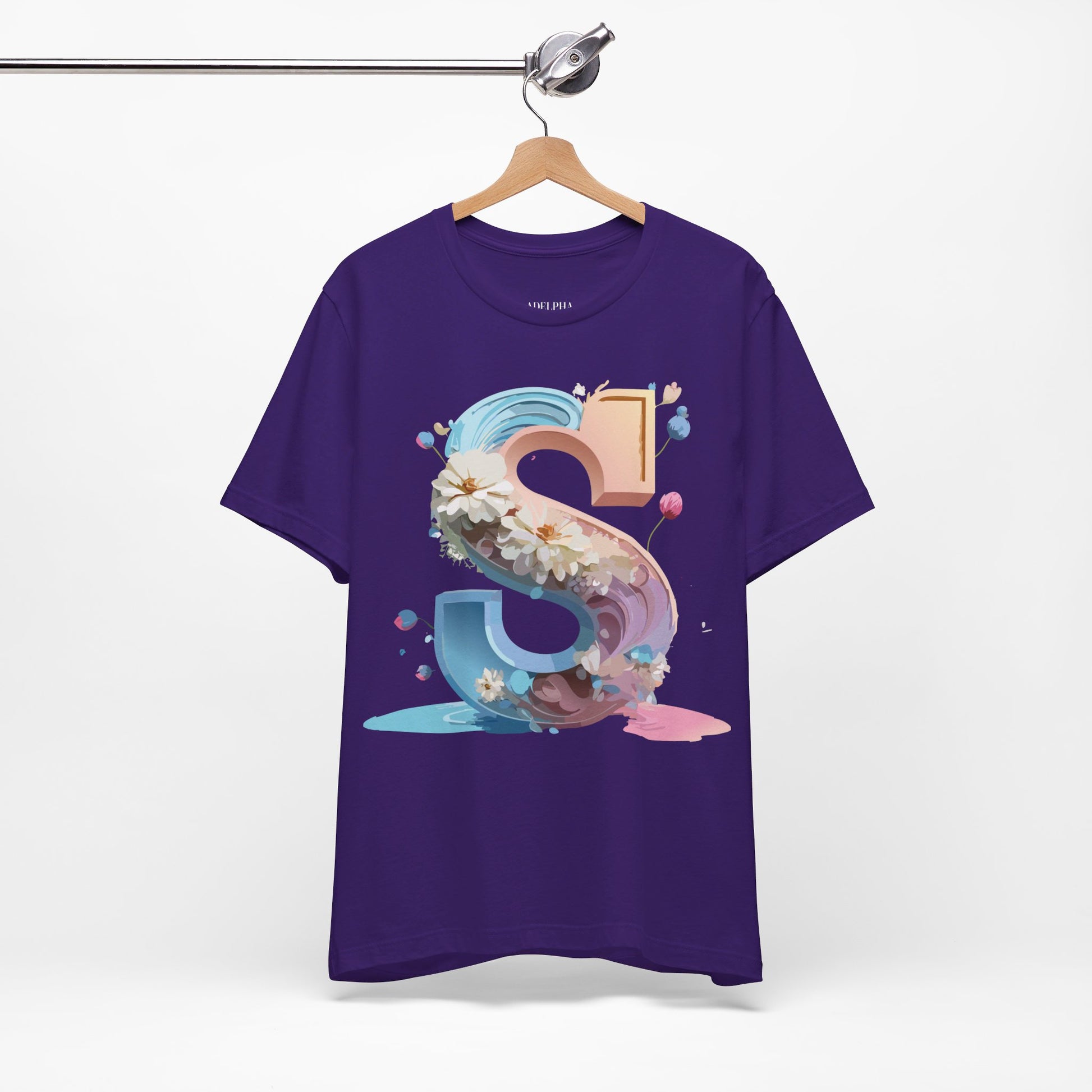 Natural Cotton Tee Shirt - Letters Collection - S Printify