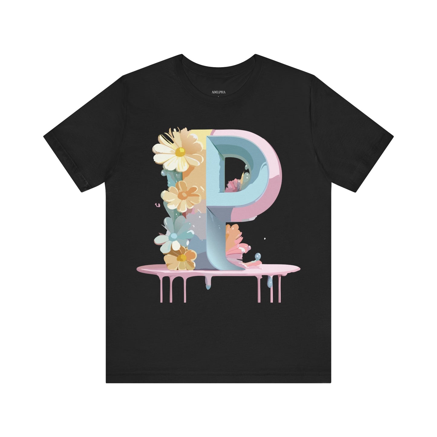 Natural Cotton Tee Shirt - Letters Collection - P Printify