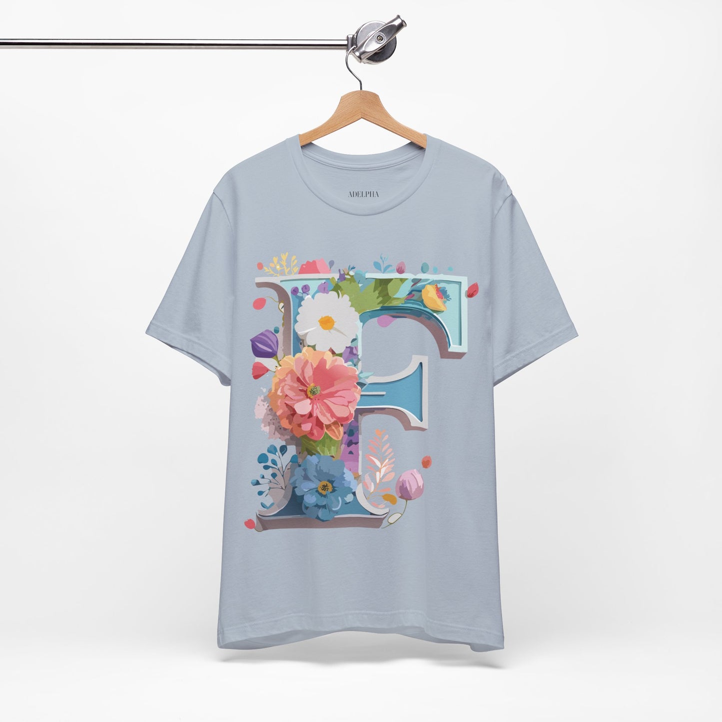 Natural Cotton Tee Shirt - Letters Collection - F Printify