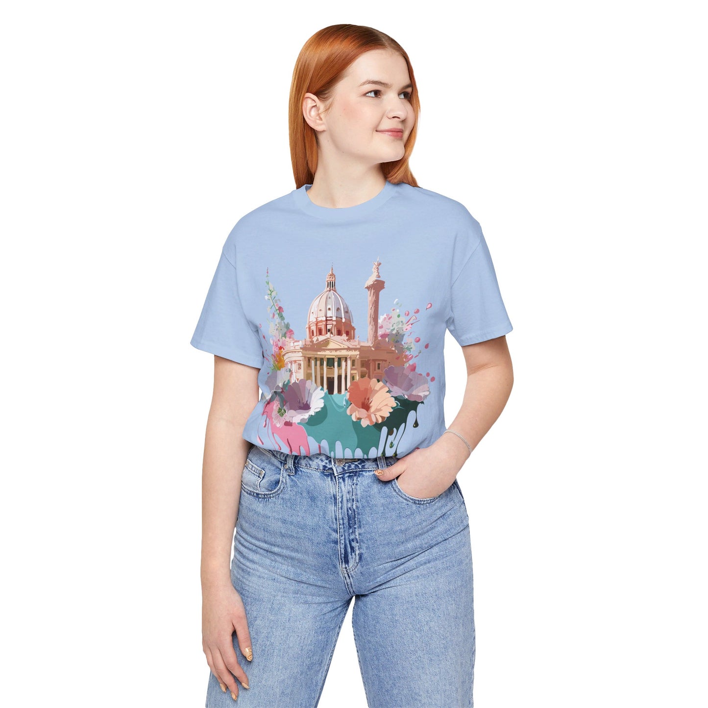 Natural Cotton Tee Shirt - Beautiful Places Collection - Rome Printify