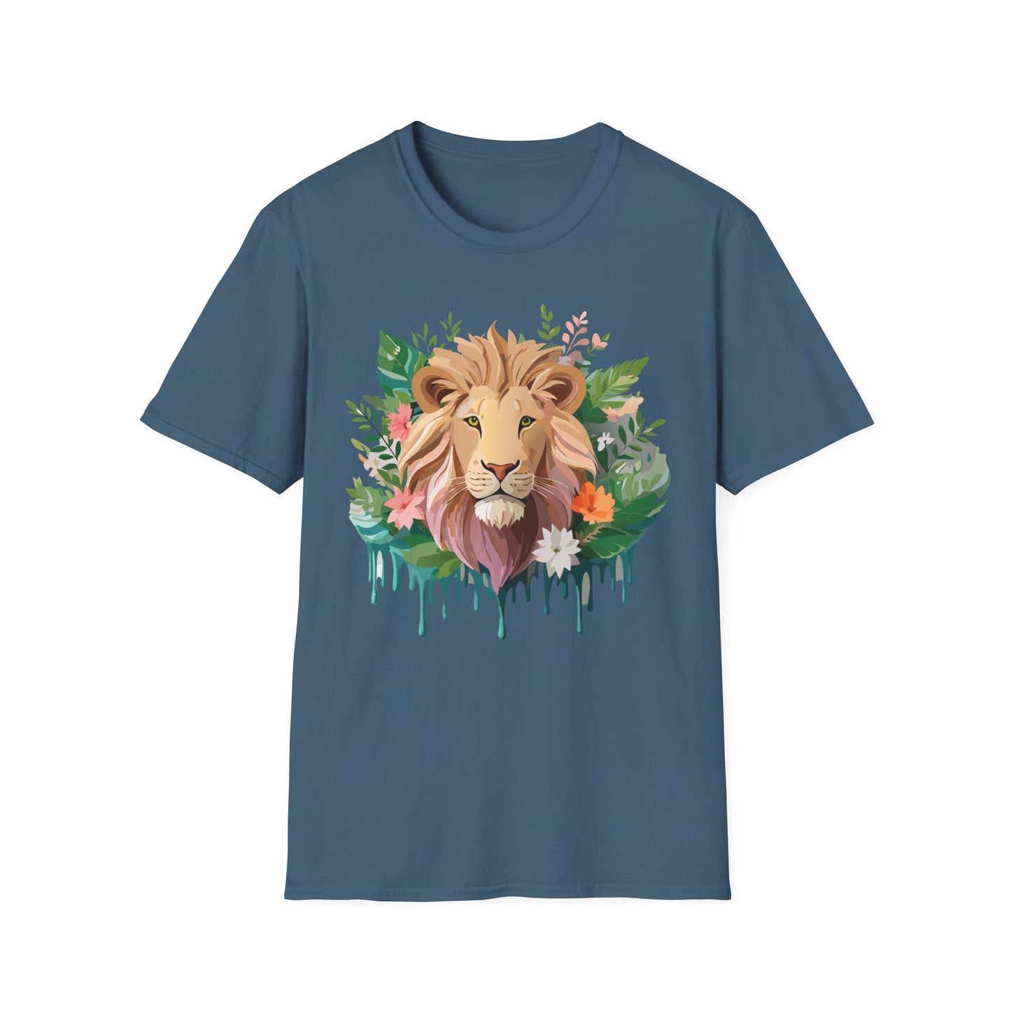 Lion Shirt, Shirt with Lion, Floral Lion Tee, Shirt with Animals