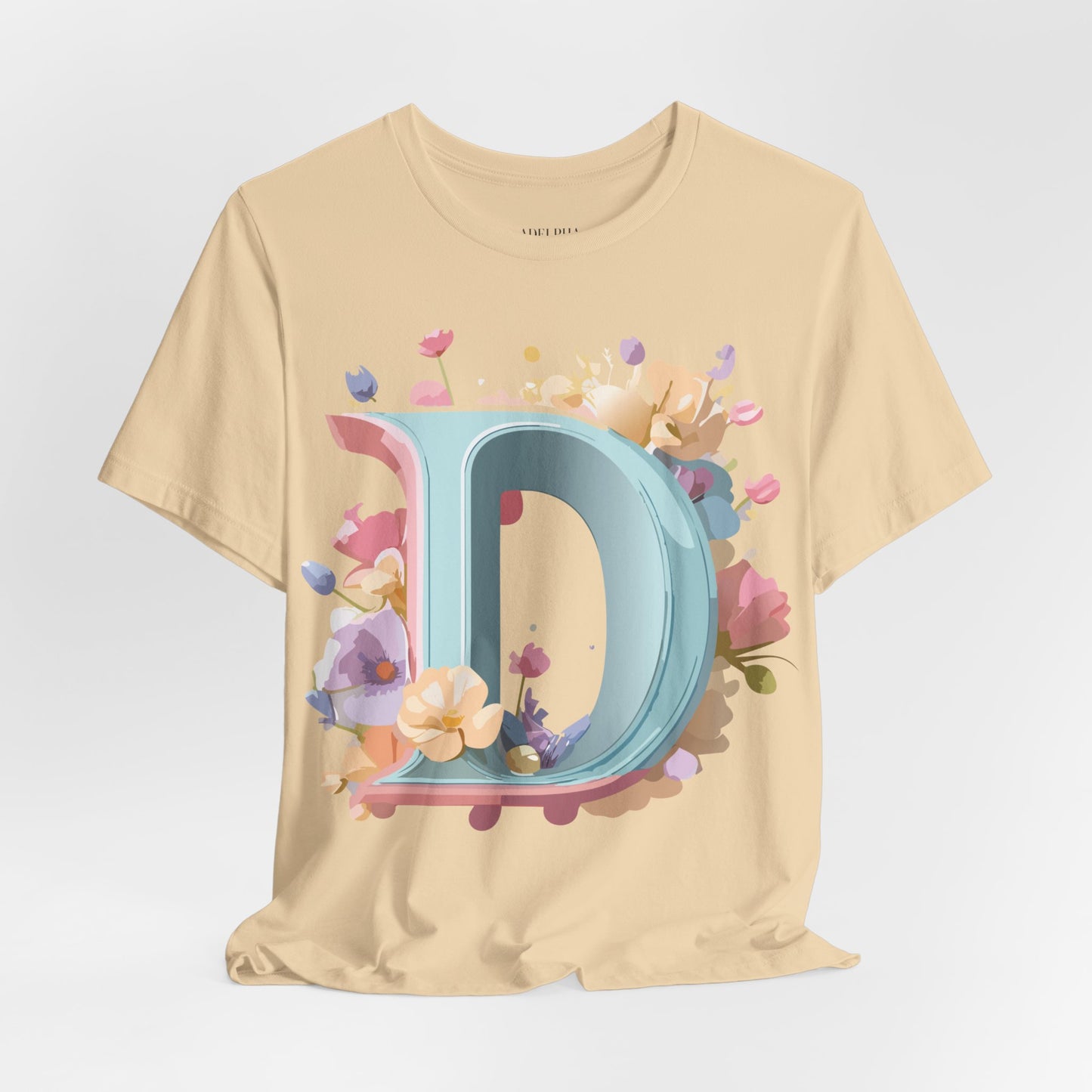 Natural Cotton Tee Shirt - Letters Collection - D Printify