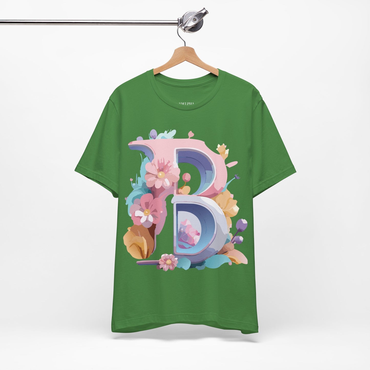 Natural Cotton Tee Shirt - Letters Collection - B Printify