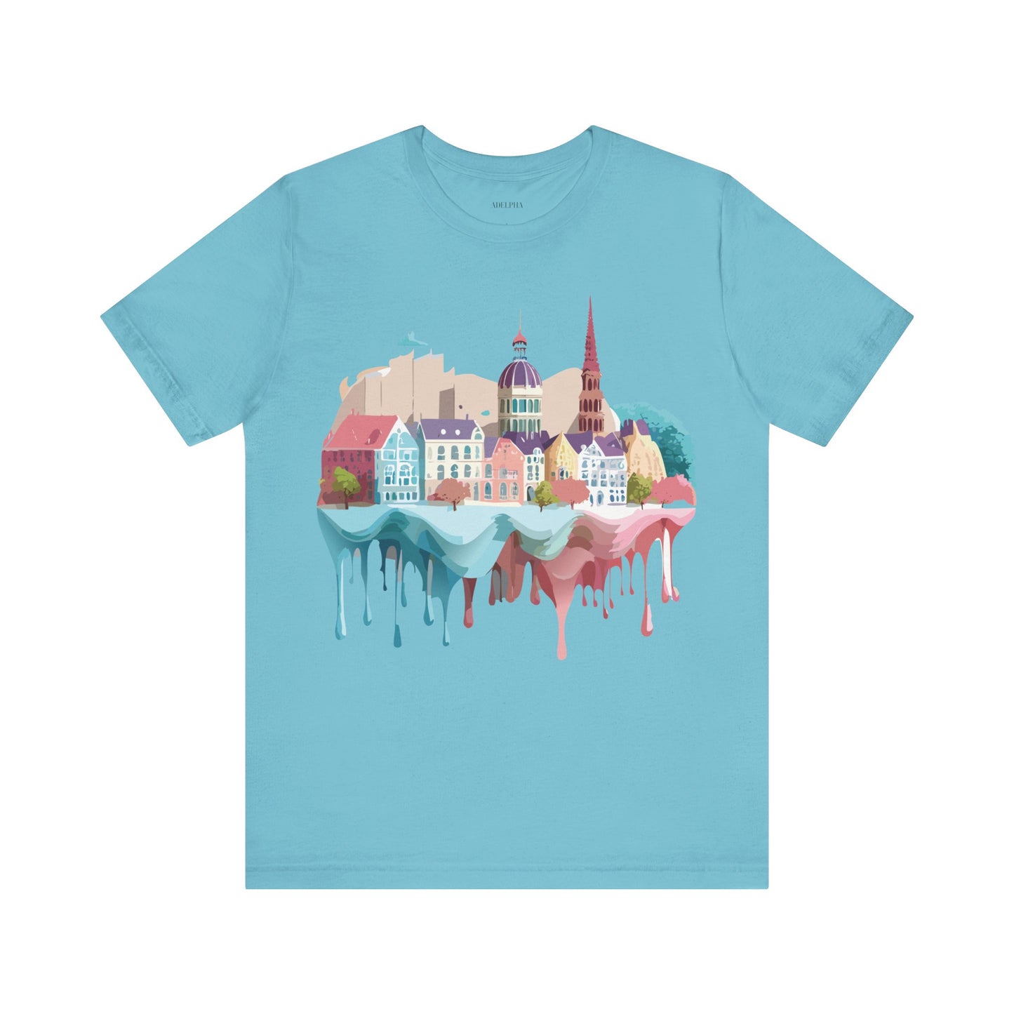Natural Cotton Tee Shirt - Beautiful Places Collection - Warnemünde and Rostock - Germany Printify
