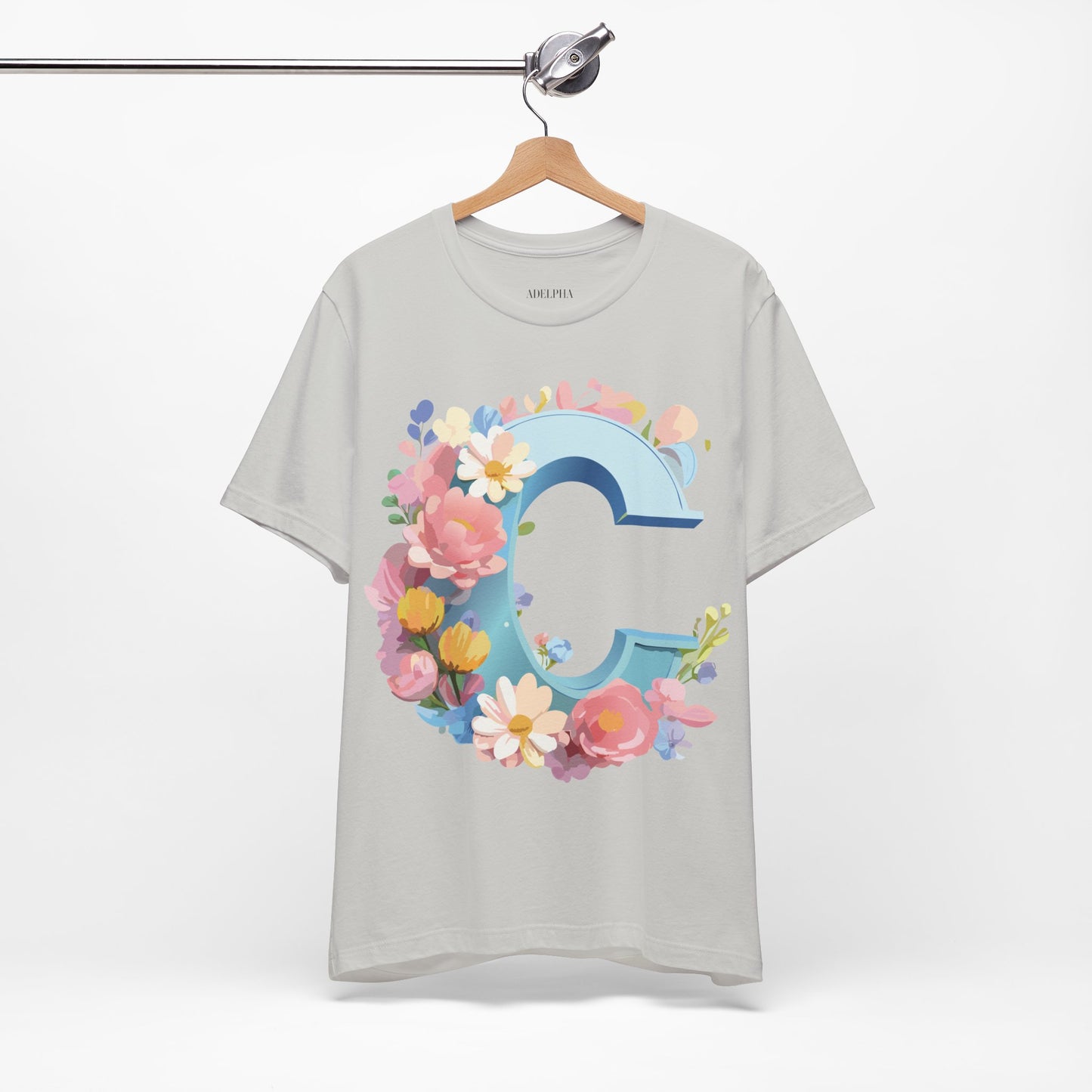 Natural Cotton Tee Shirt - Letters Collection - C Printify