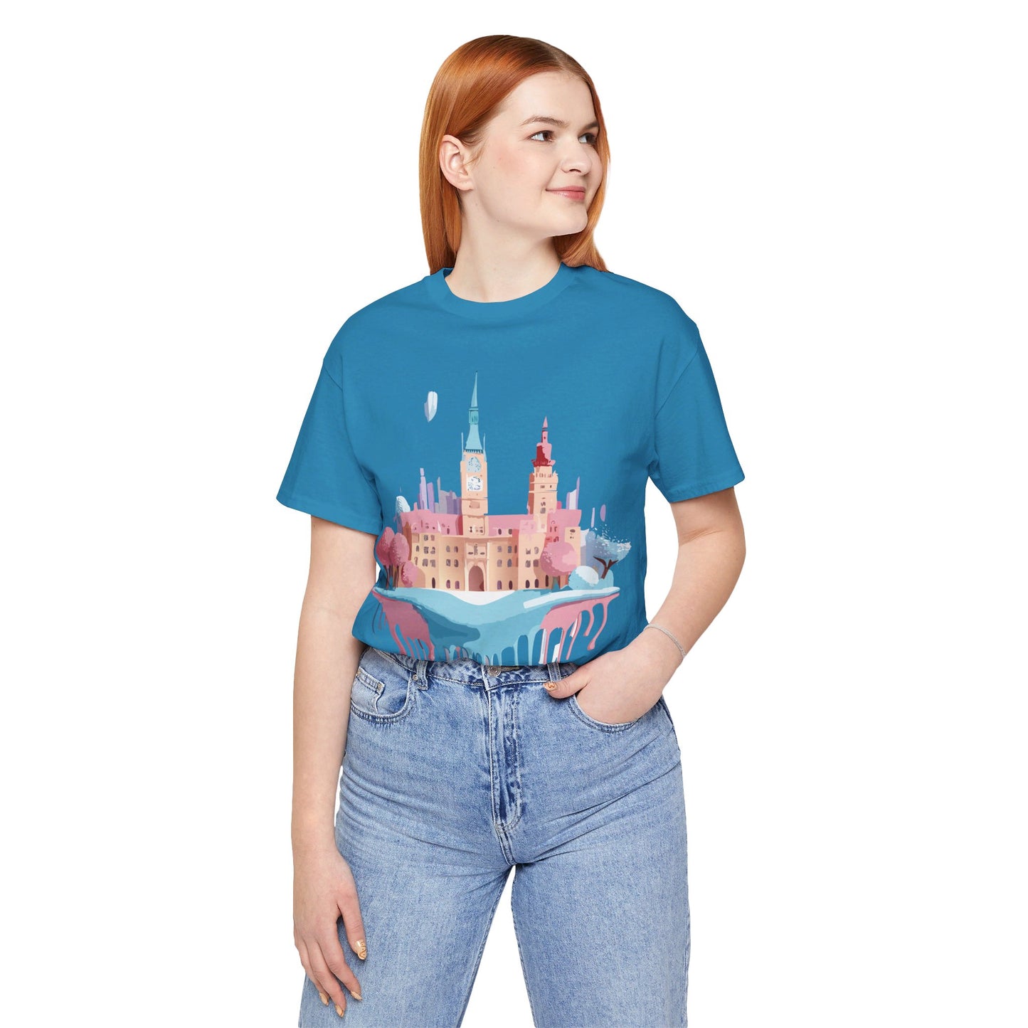 Natural Cotton Tee Shirt - Beautiful Places Collection - Prague Printify