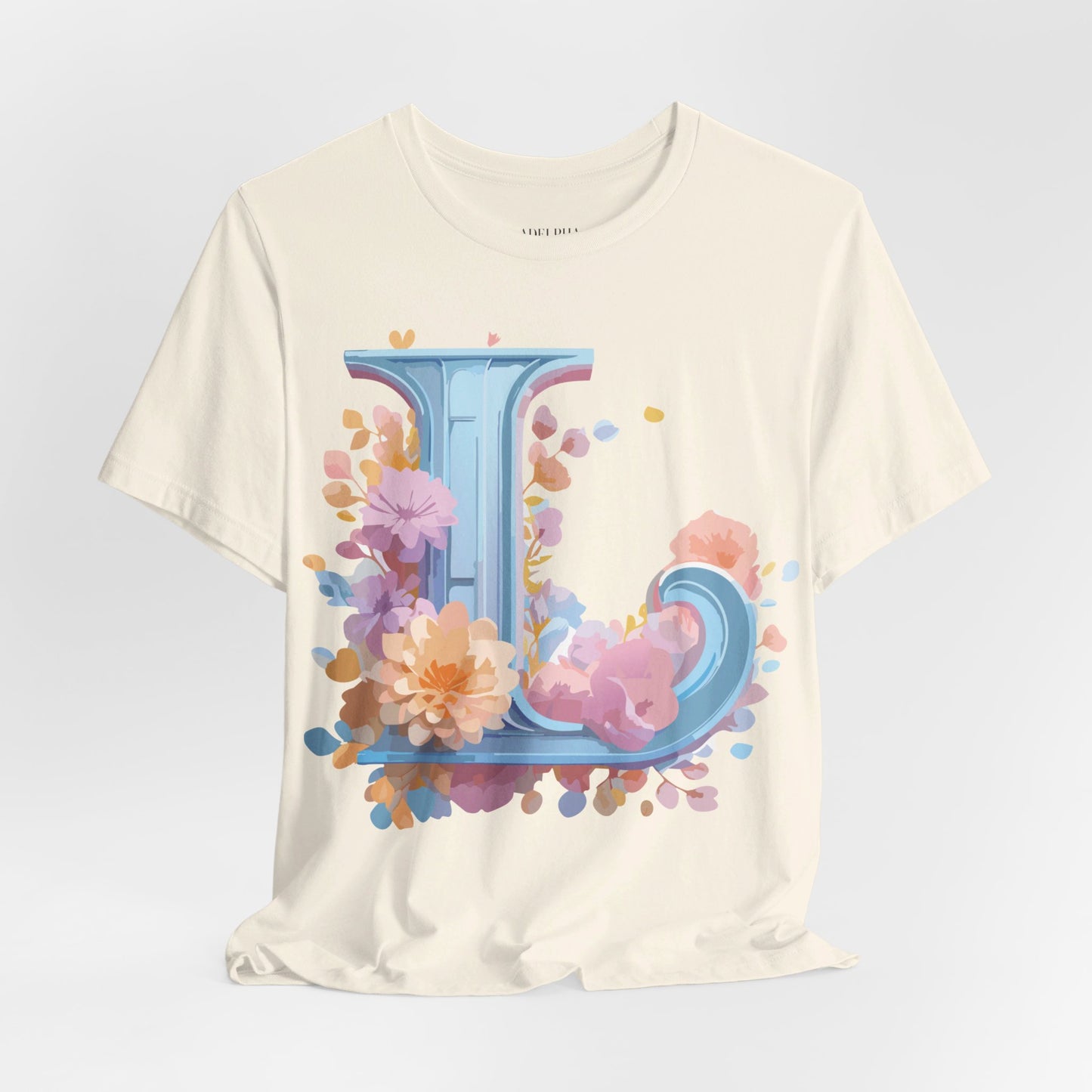 Natural Cotton Tee Shirt - Letters Collection - L Printify