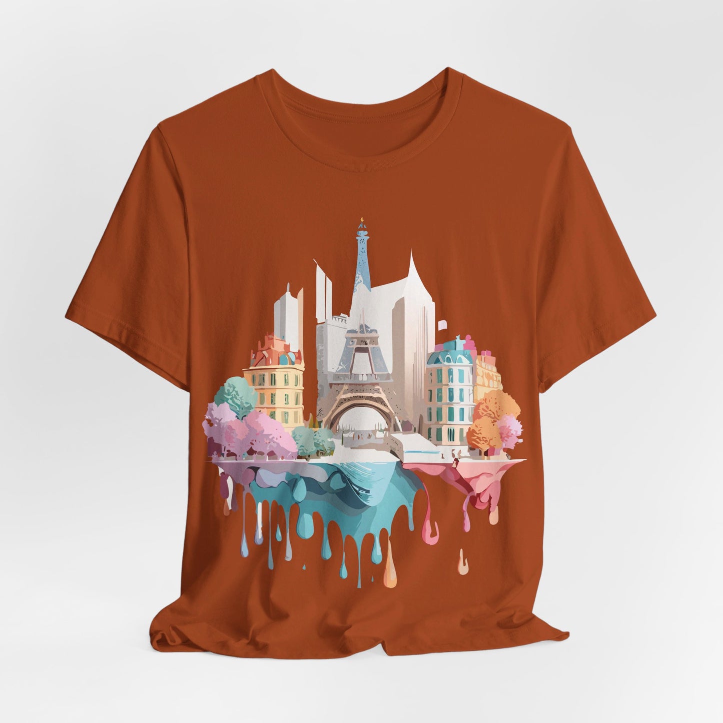 Natural Cotton Tee Shirt - Beautiful Places Collection - Paris Printify