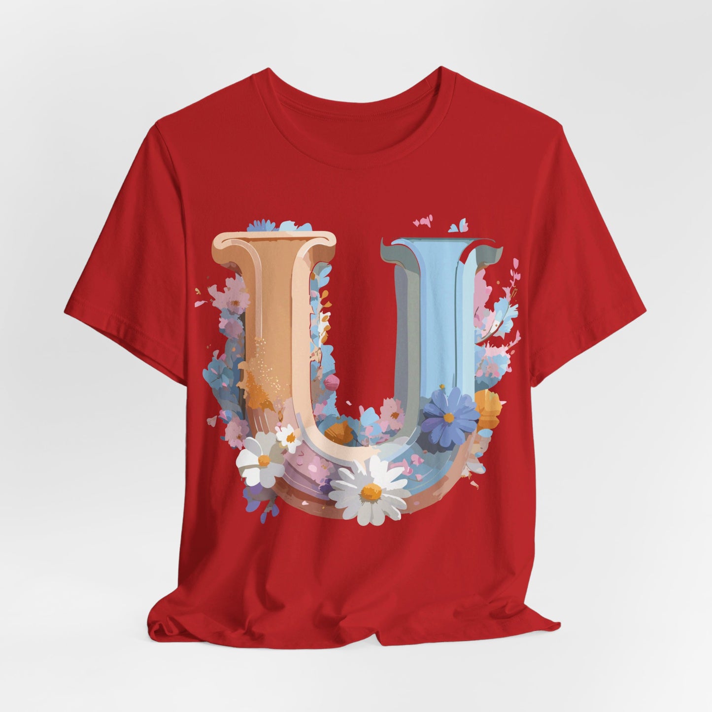 Natural Cotton Tee Shirt - Letters Collection - U Printify