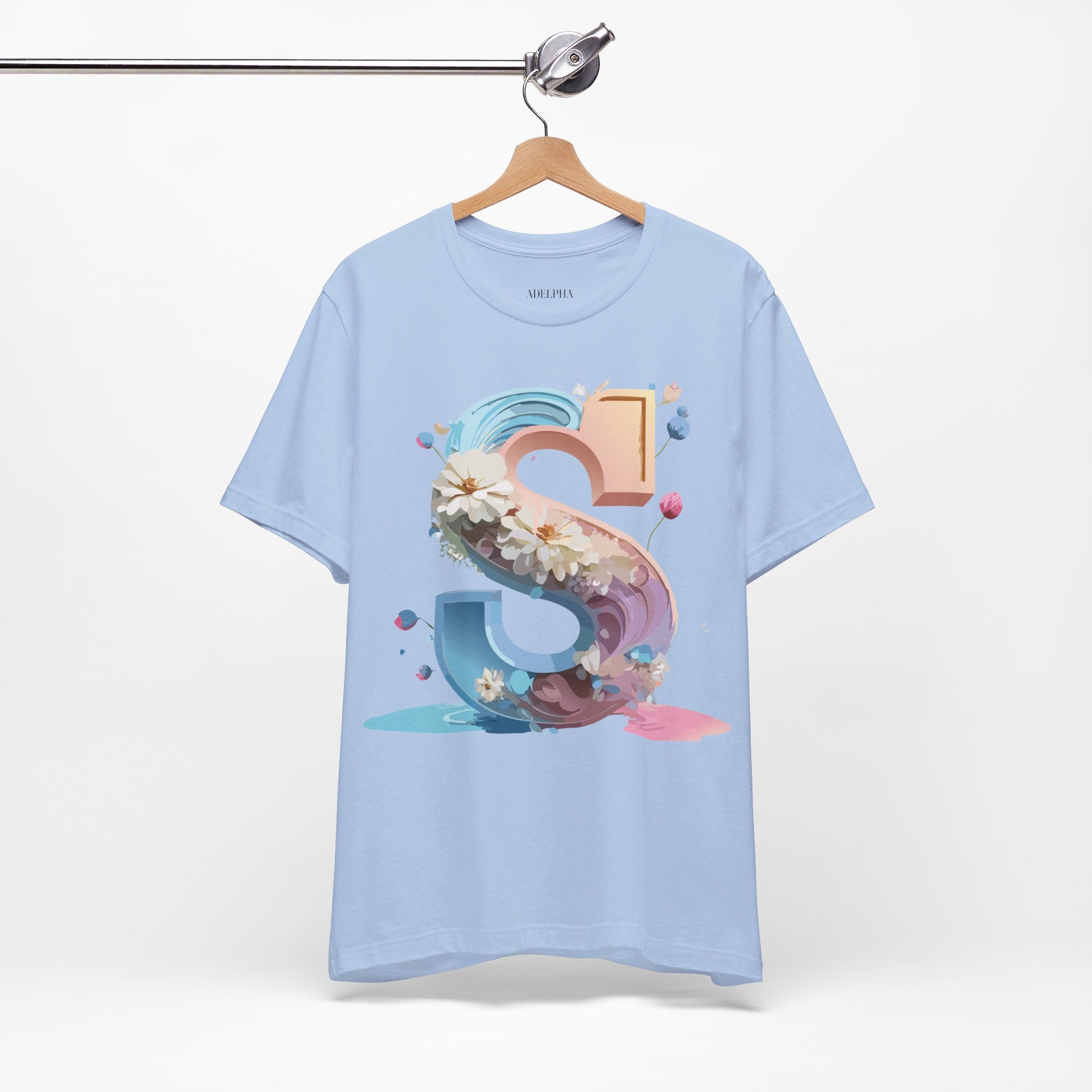 Natural Cotton Tee Shirt - Letters Collection - S Printify