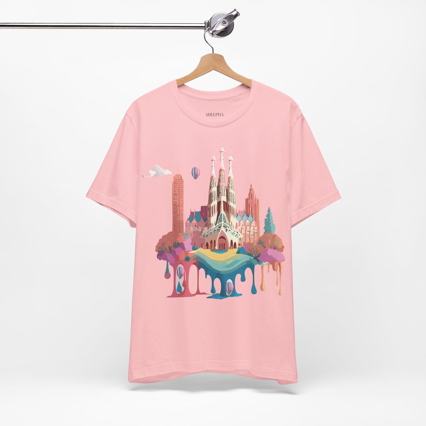 Natural Cotton Tee Shirt - Beautiful Places Collection - Barcelona Printify
