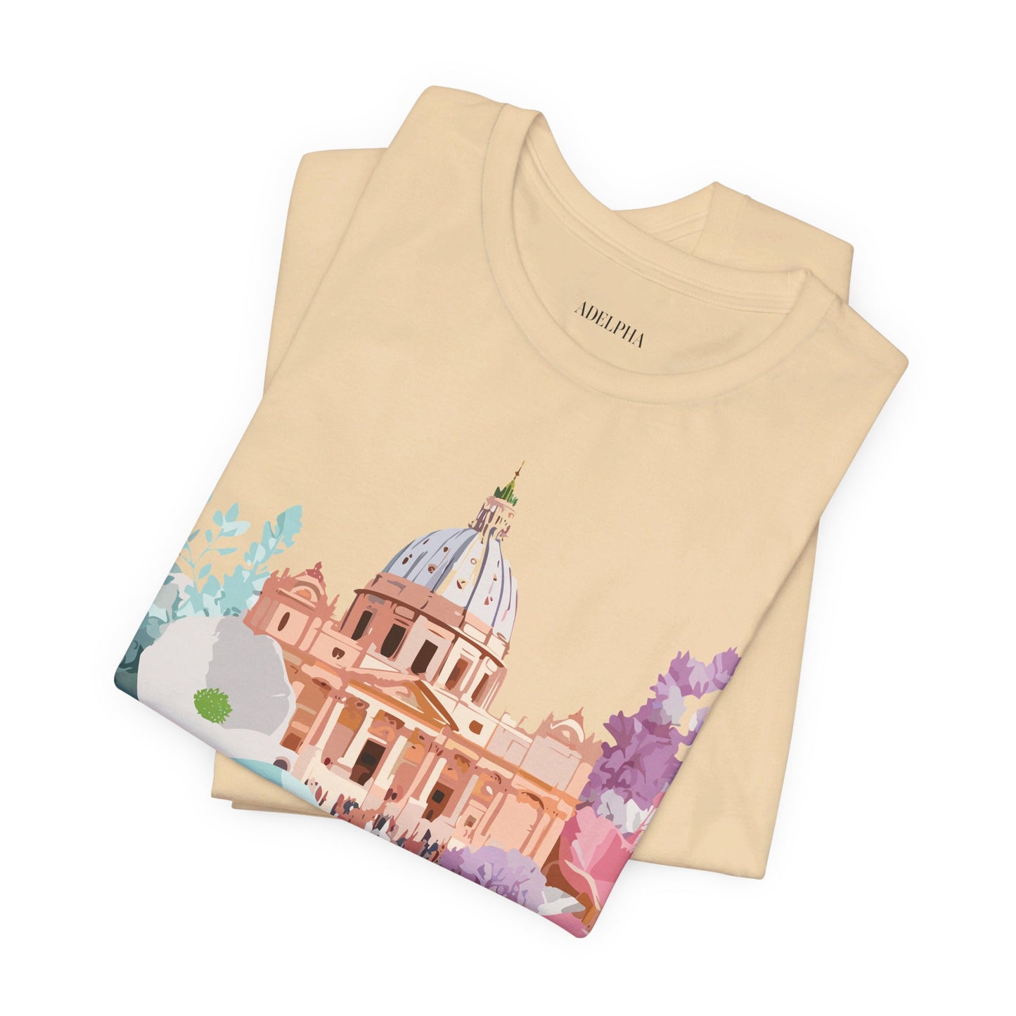Natural Cotton Tee Shirt - Beautiful Places Collection - Rome Printify