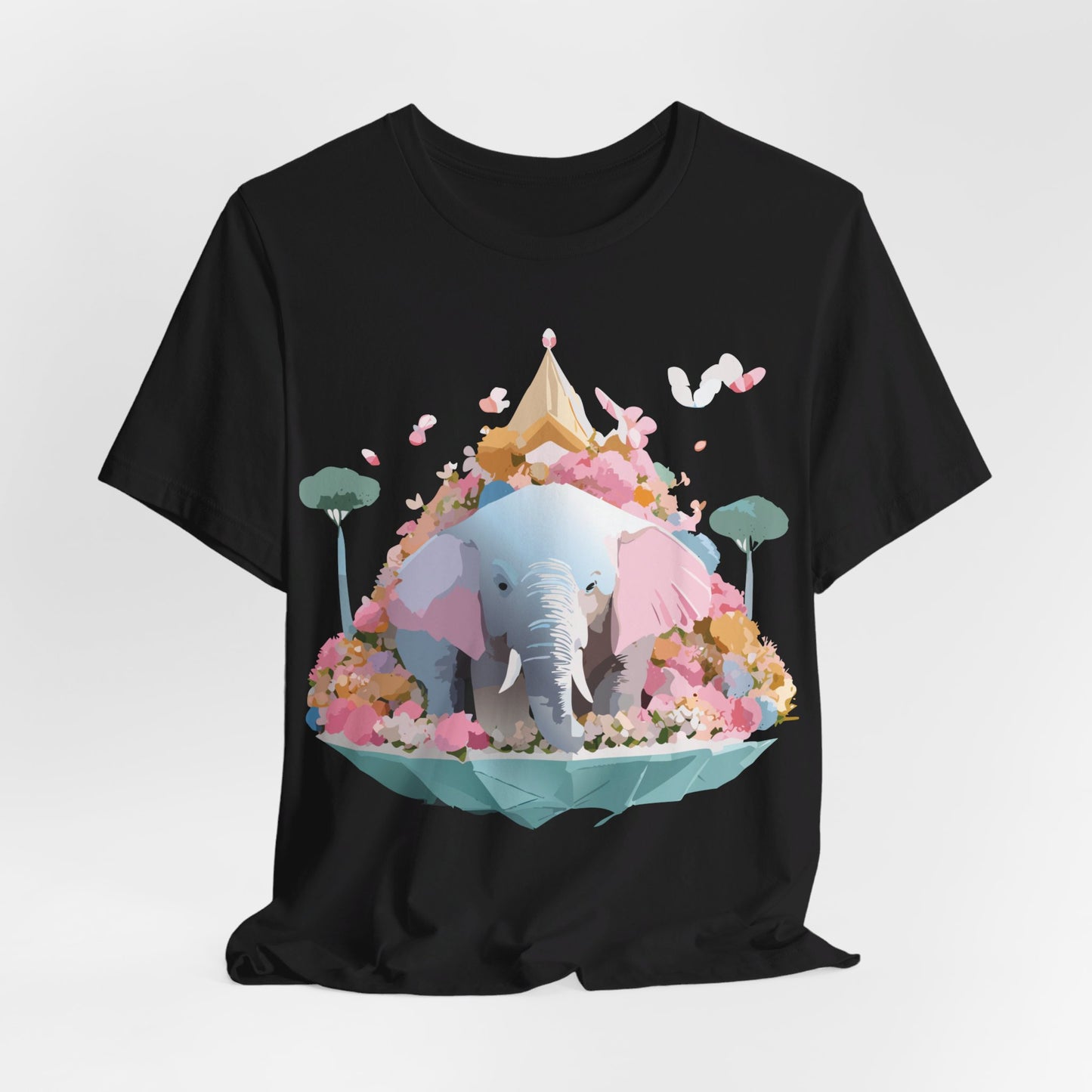 Natural Cotton Tee Shirt with Elephant Printify