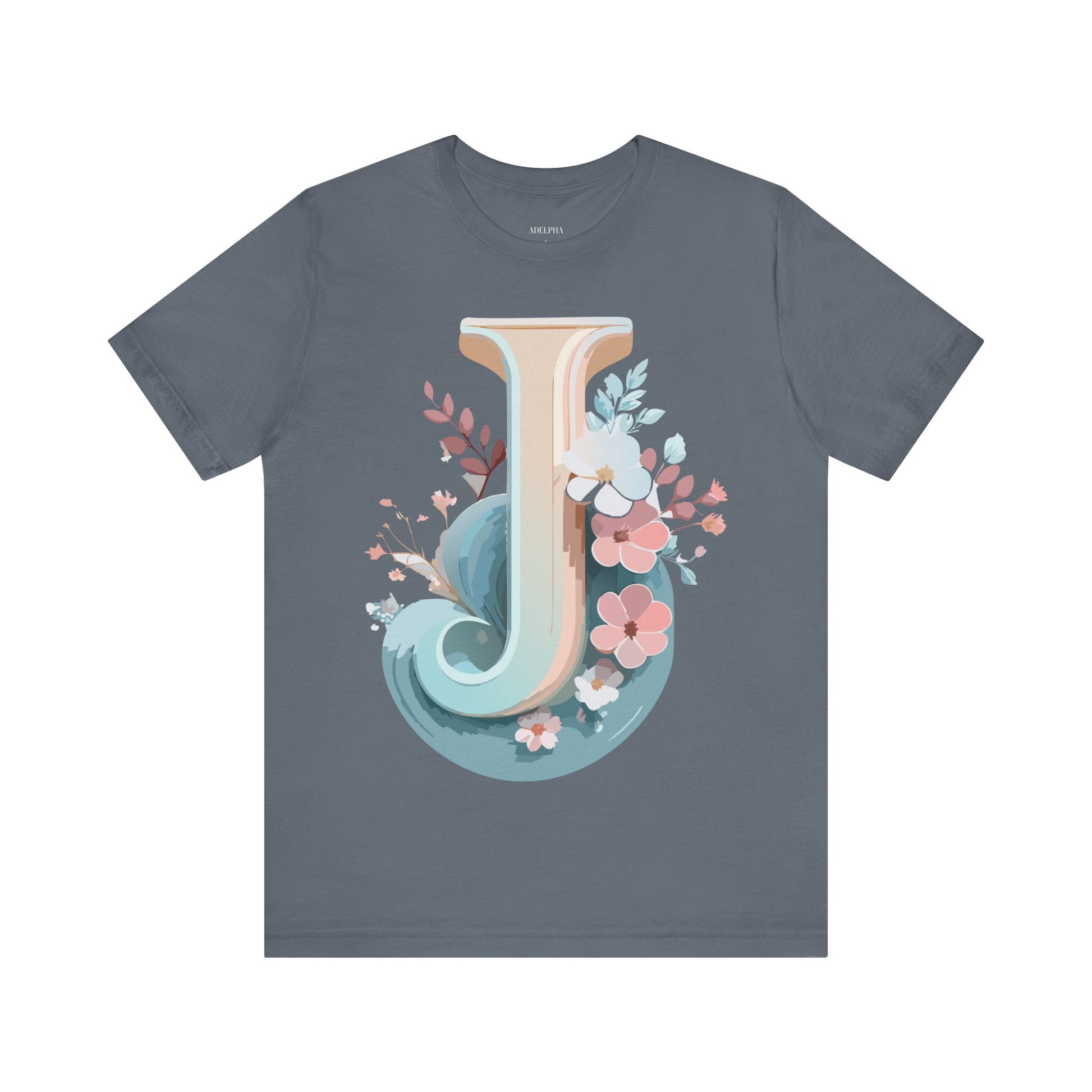 Natural Cotton Tee Shirt - Letters Collection - J Printify