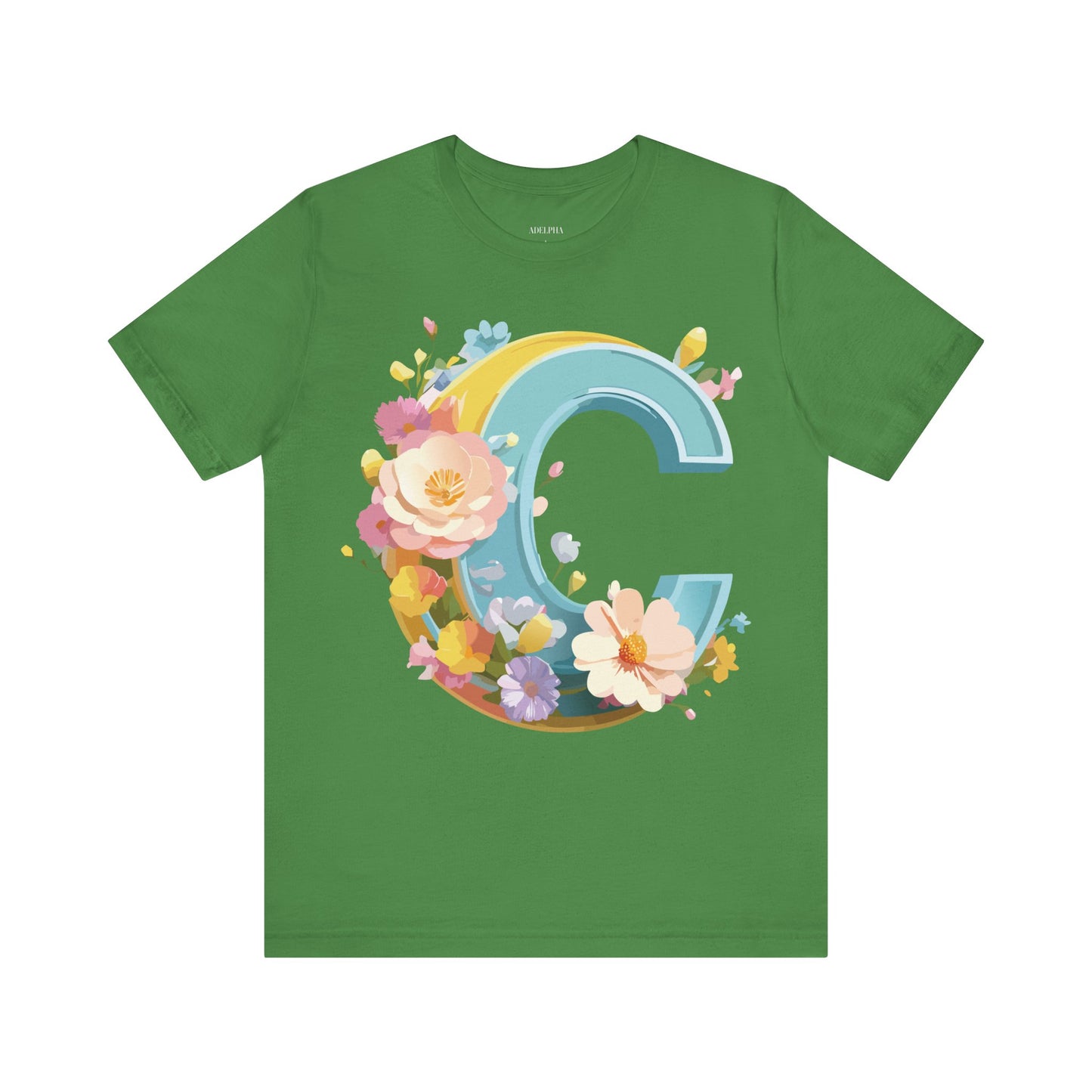 Natural Cotton Tee Shirt - Letters Collection - C Printify