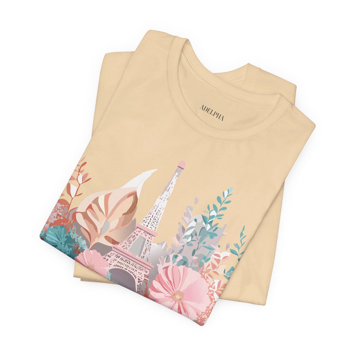 Natural Cotton Tee Shirt - Beautiful Places Collection - Paris Printify