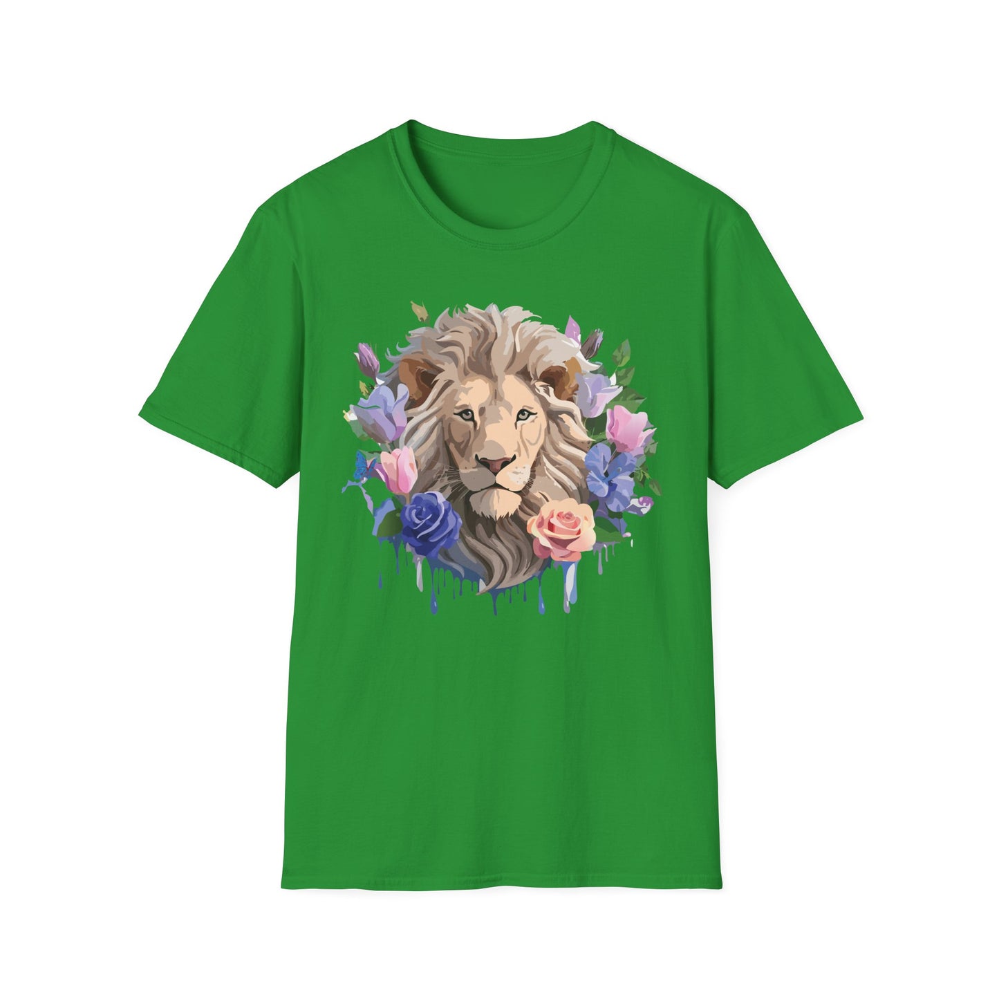 Lion Shirt, Shirt with Lion, Floral Lion Tee, Shirt with Animals