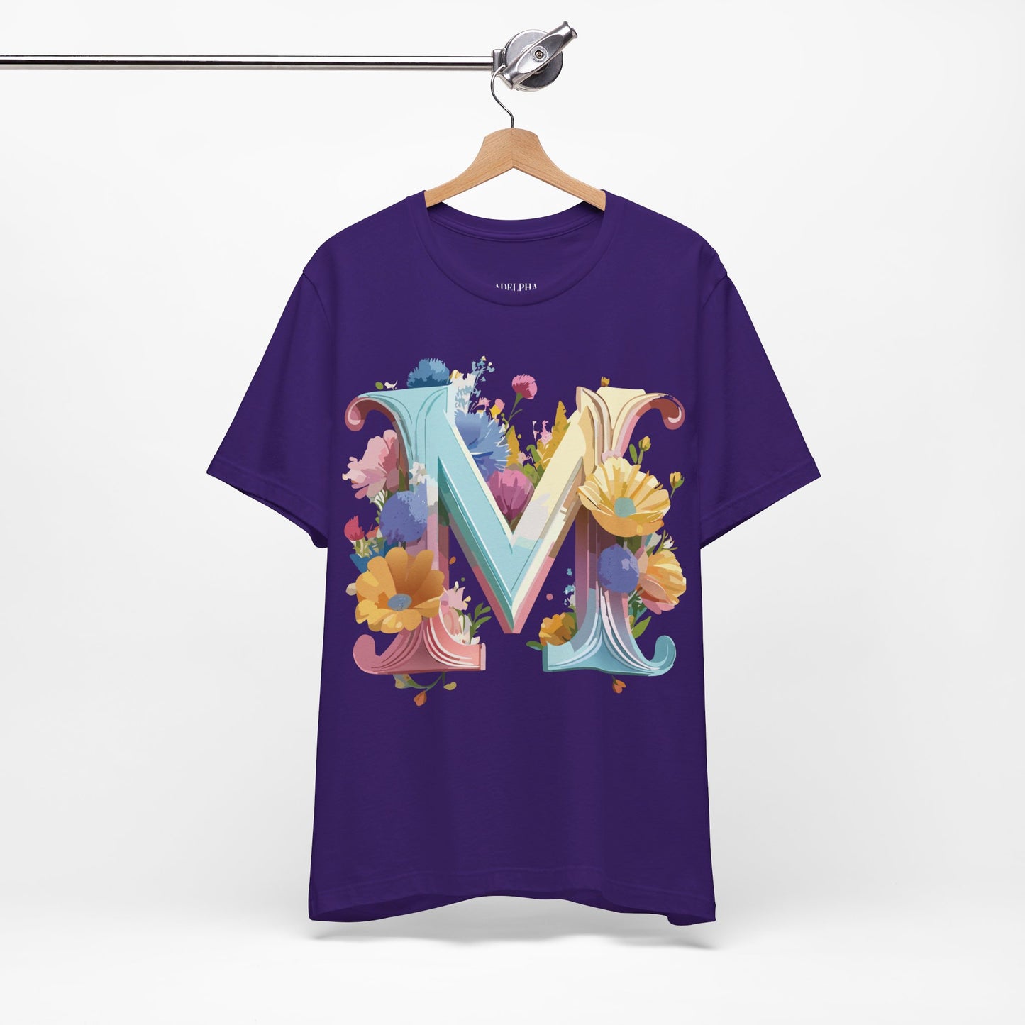 Natural Cotton Tee Shirt - Letters Collection - M Printify
