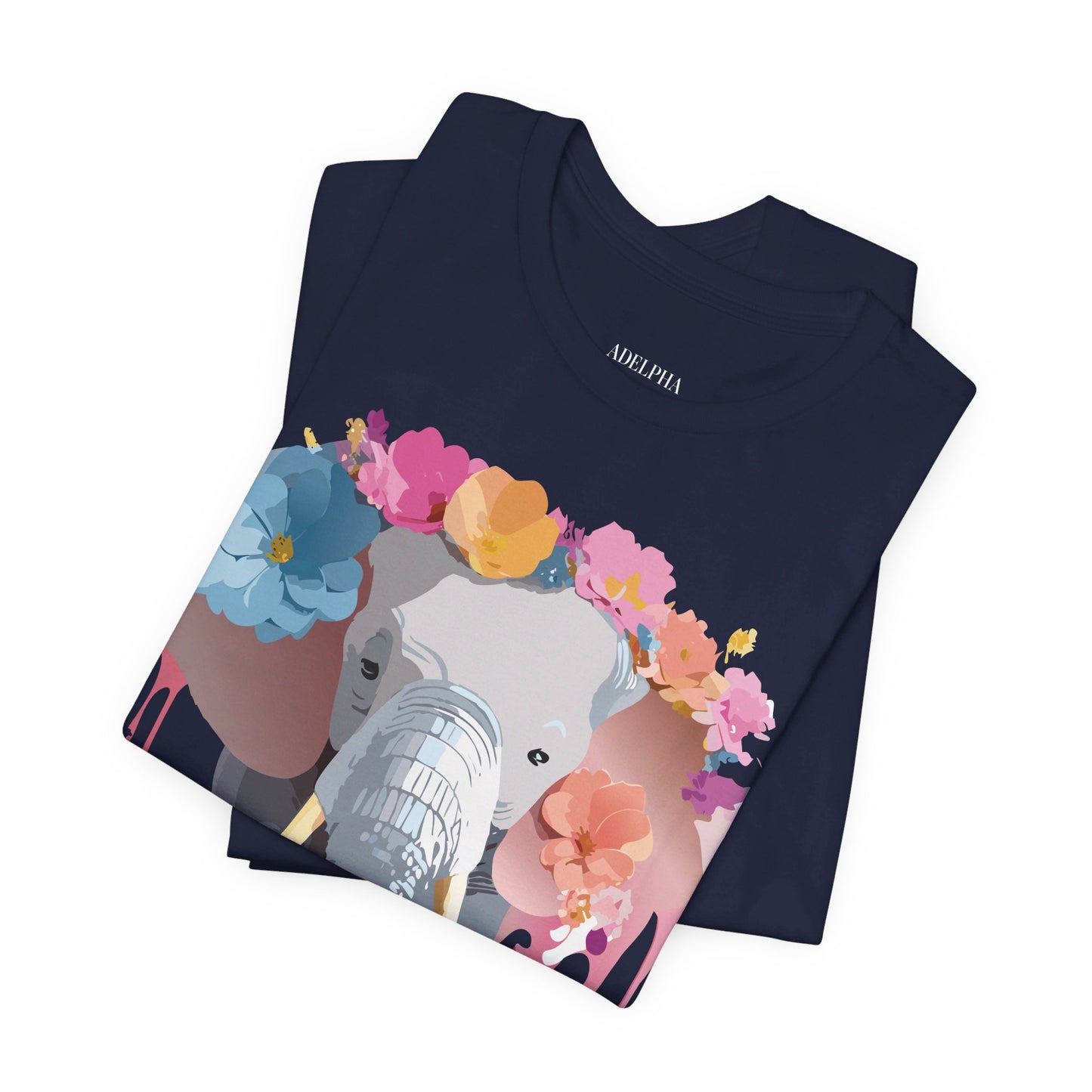 Natural Cotton Tee Shirt with Elephant Printify