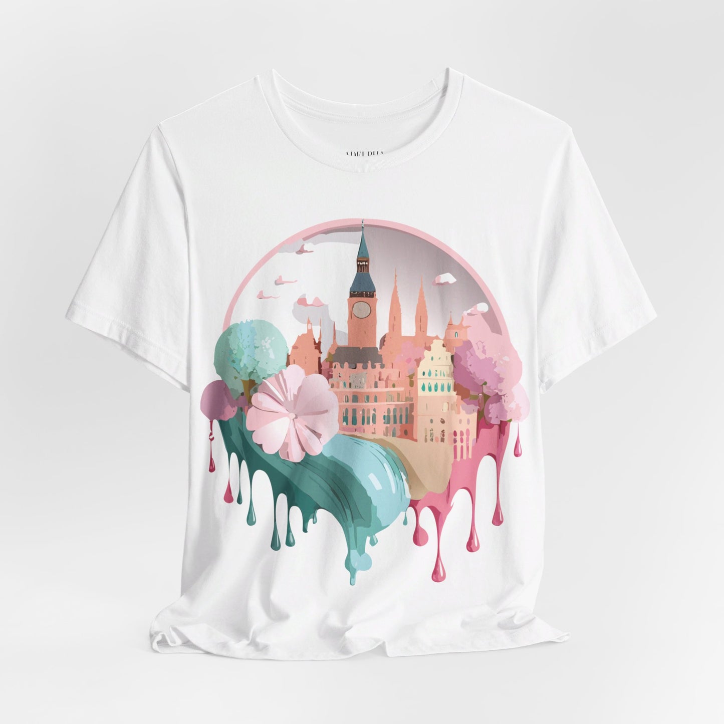 Natural Cotton Tee Shirt - Beautiful Places Collection - Prague Printify
