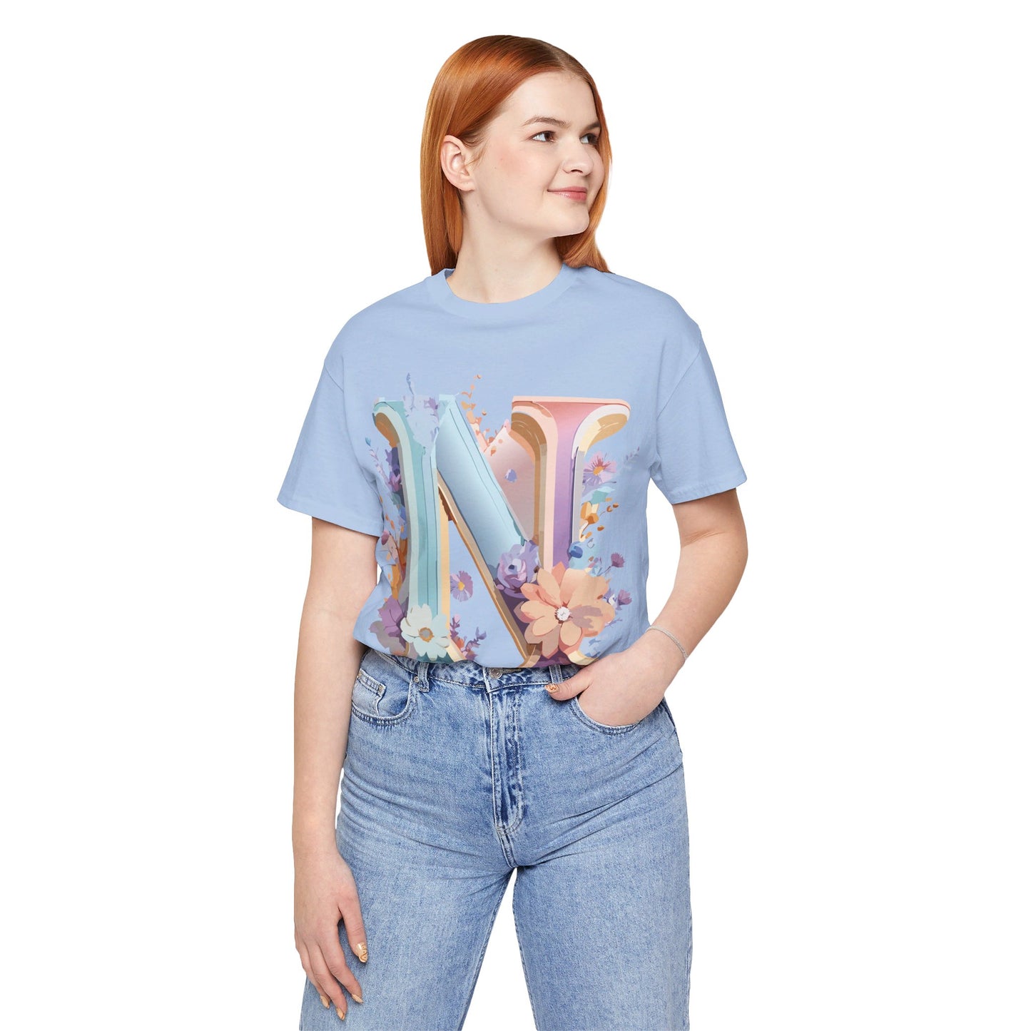 Natural Cotton Tee Shirt - Letters Collection - N Printify