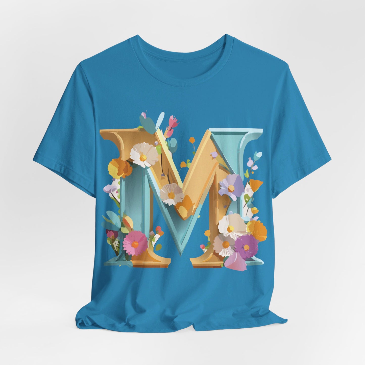 Natural Cotton Tee Shirt - Letters Collection - M Printify