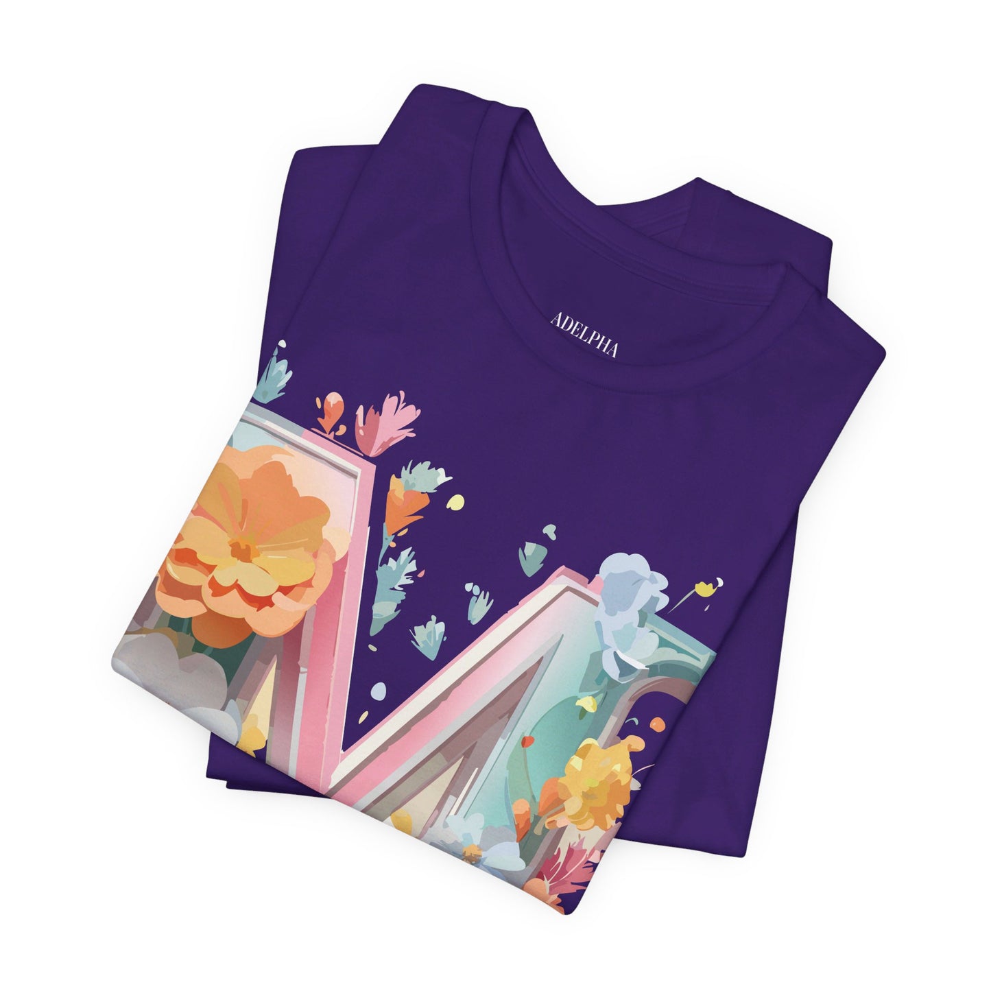 Natural Cotton Tee Shirt - Letters Collection - M Printify