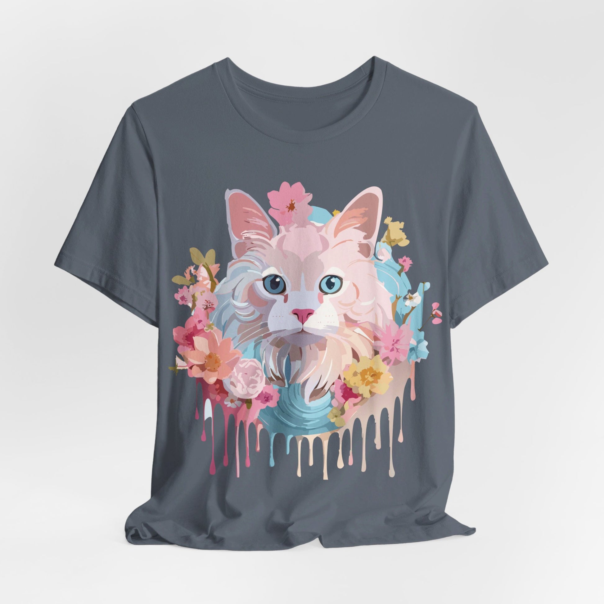 Natural Cotton Tee Shirt with Cat Printify