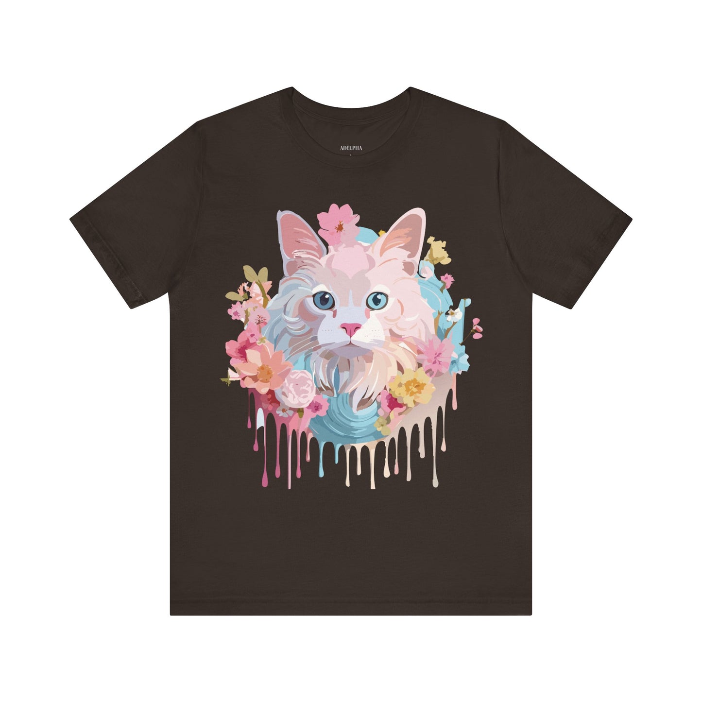 Natural Cotton Tee Shirt with Cat Printify