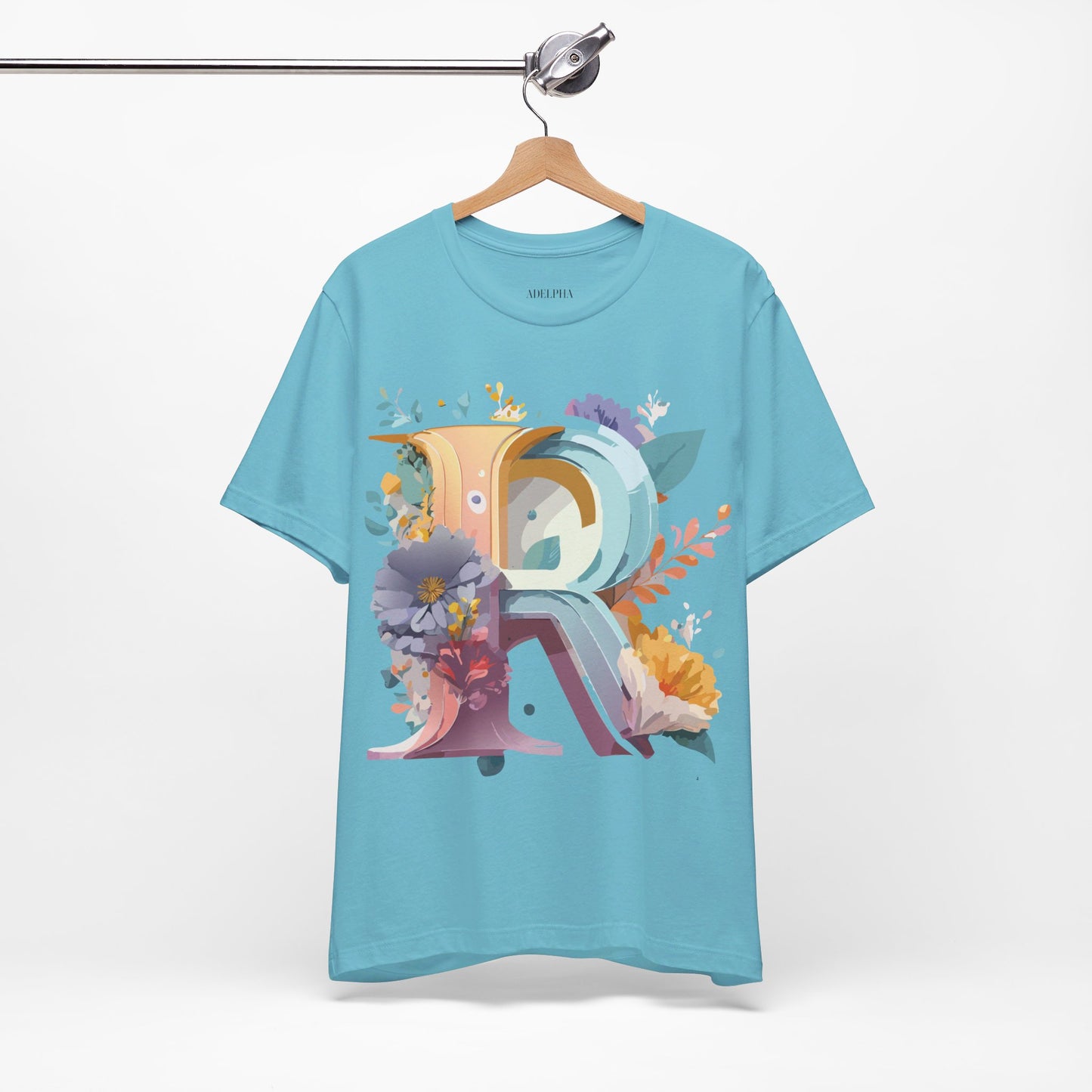 Natural Cotton Tee Shirt - Letters Collection - R Printify