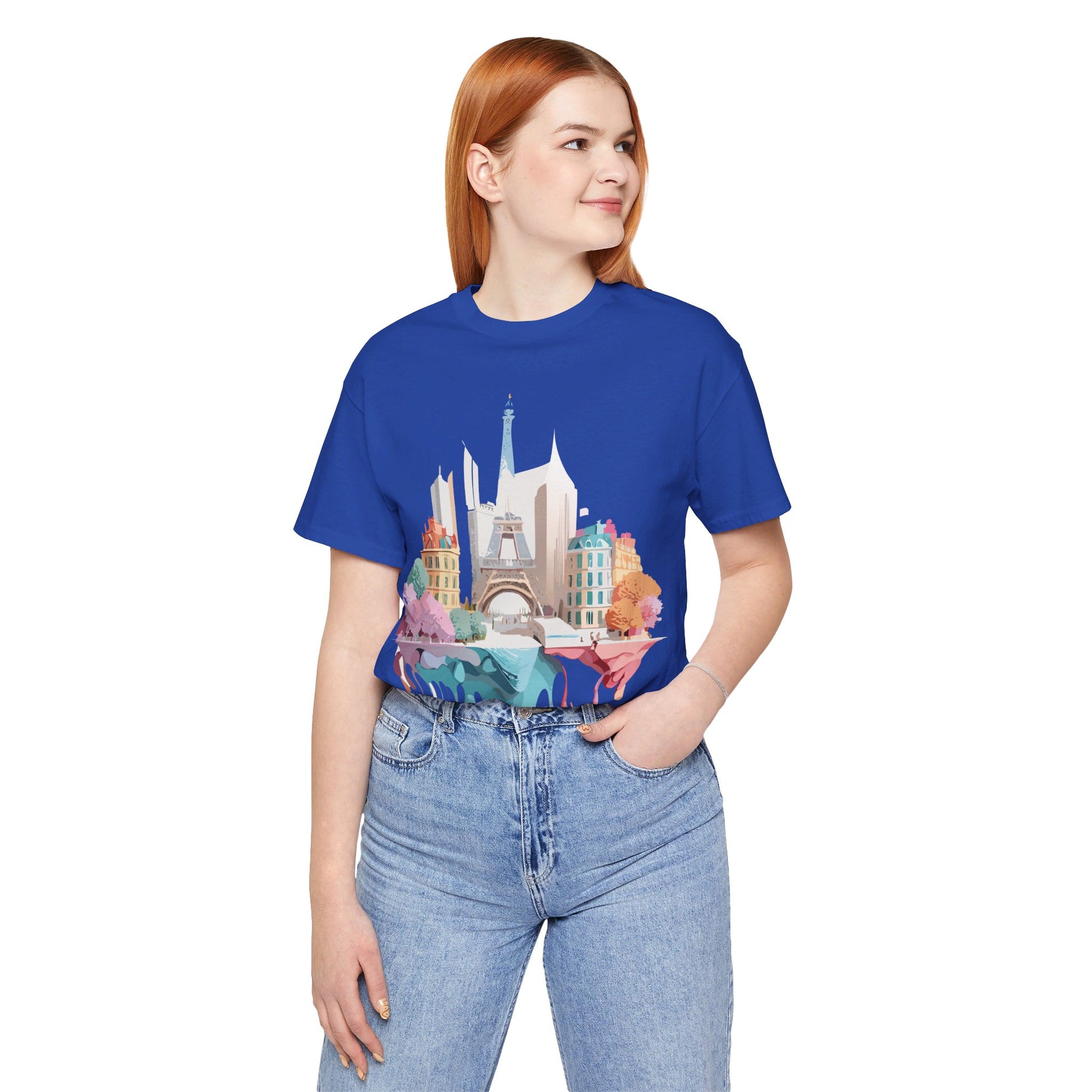Natural Cotton Tee Shirt - Beautiful Places Collection - Paris Printify