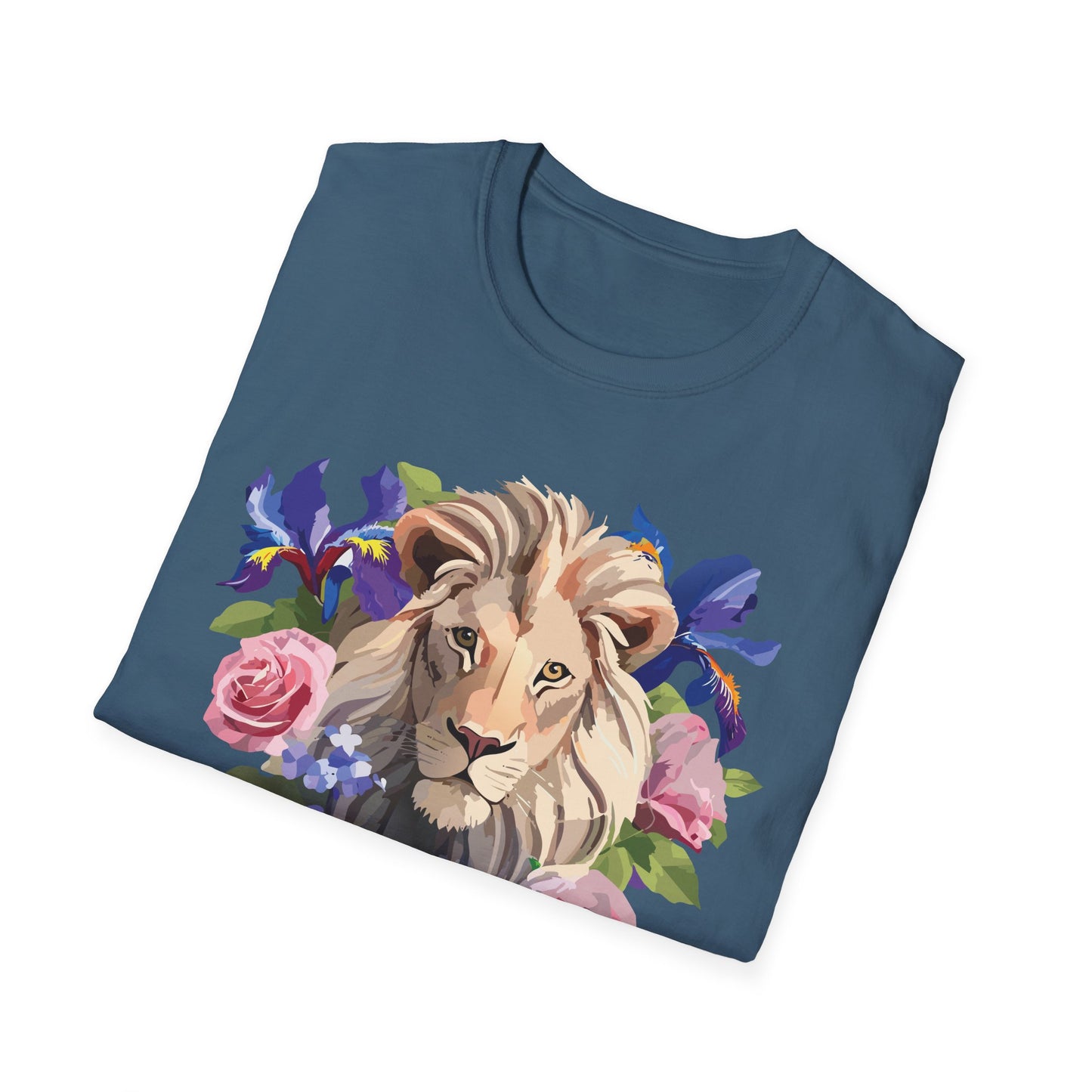Lion Shirt, Shirt with Lion, Floral Lion Tee, Shirt with Animals
