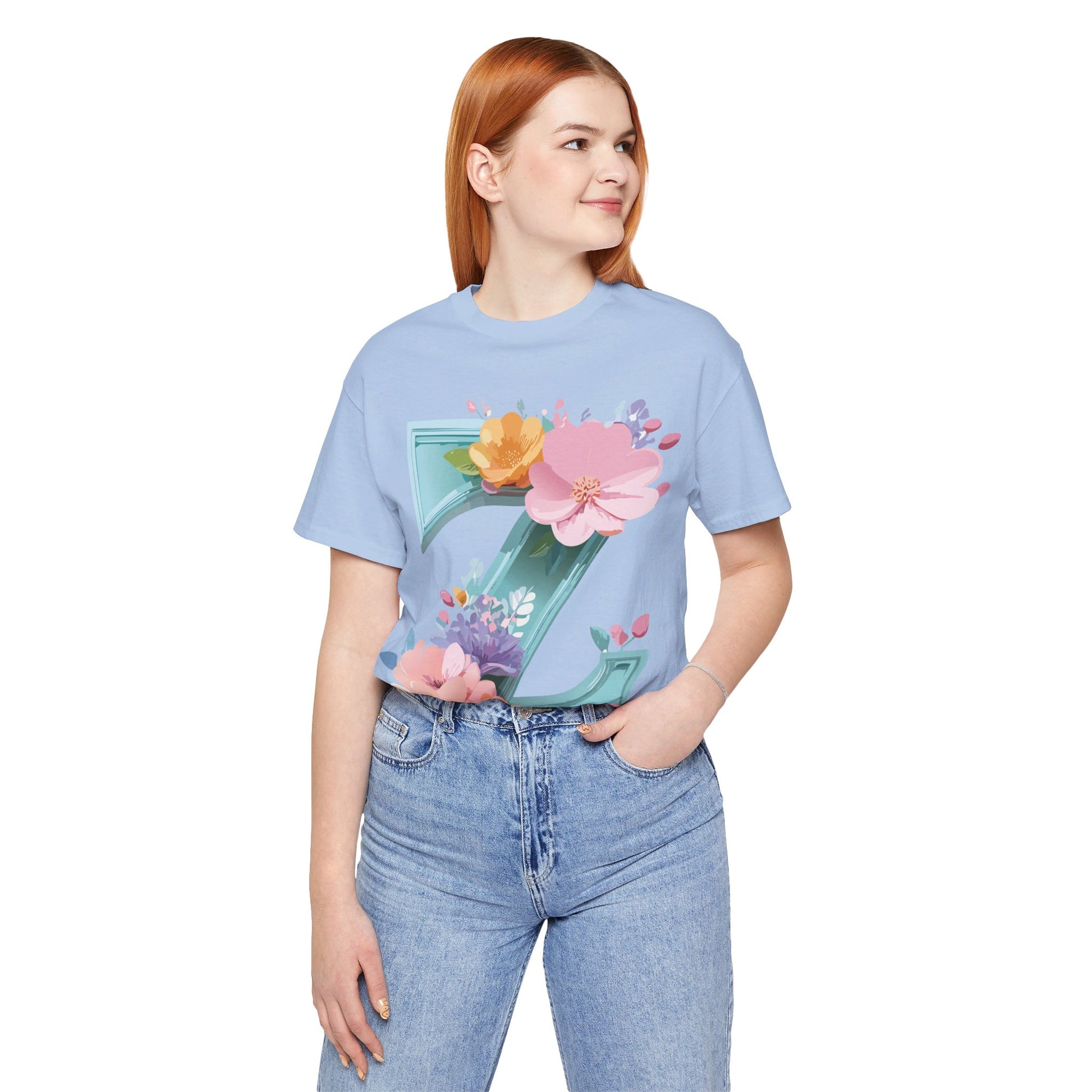 Natural Cotton Tee Shirt - Letters Collection - Z Printify