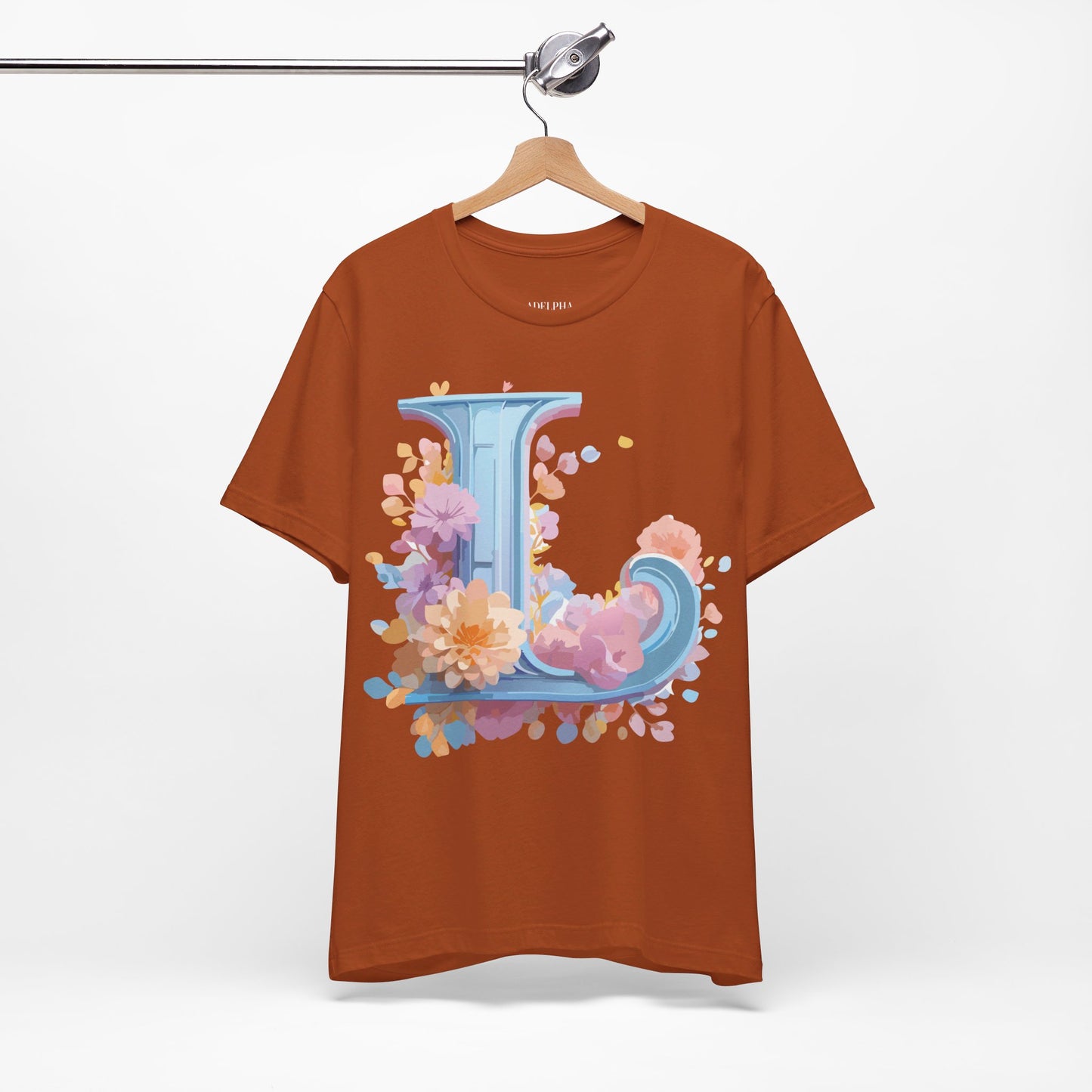 Natural Cotton Tee Shirt - Letters Collection - L Printify