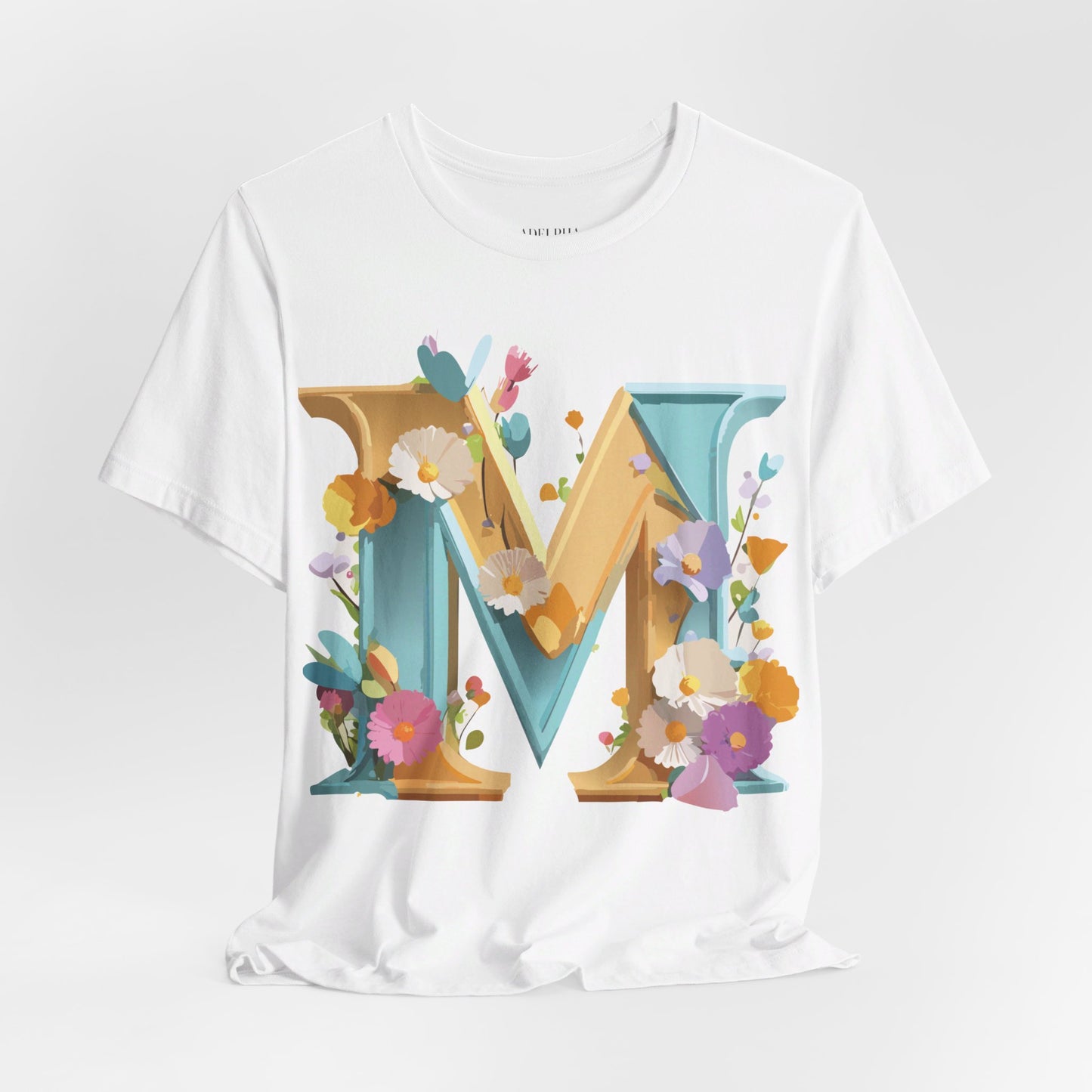 Natural Cotton Tee Shirt - Letters Collection - M Printify