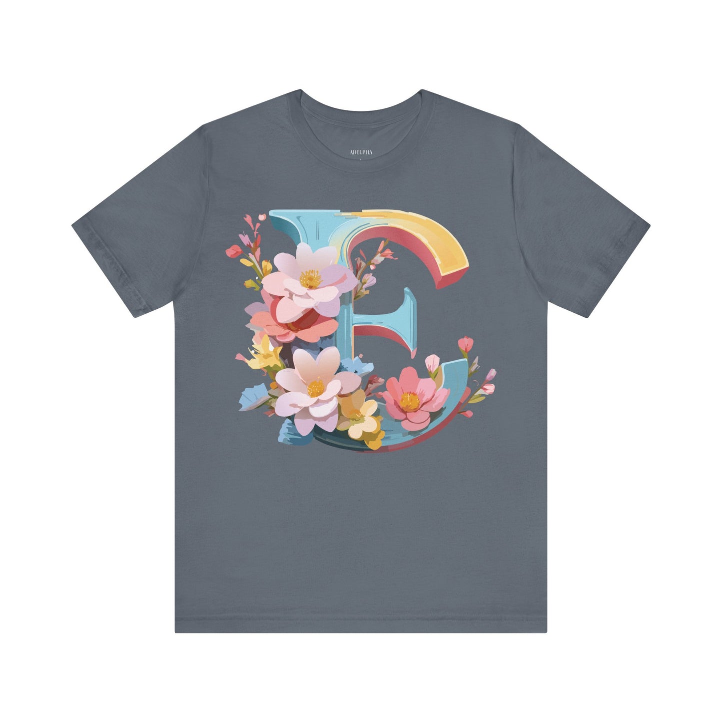 Natural Cotton Tee Shirt - Letters Collection - E Printify