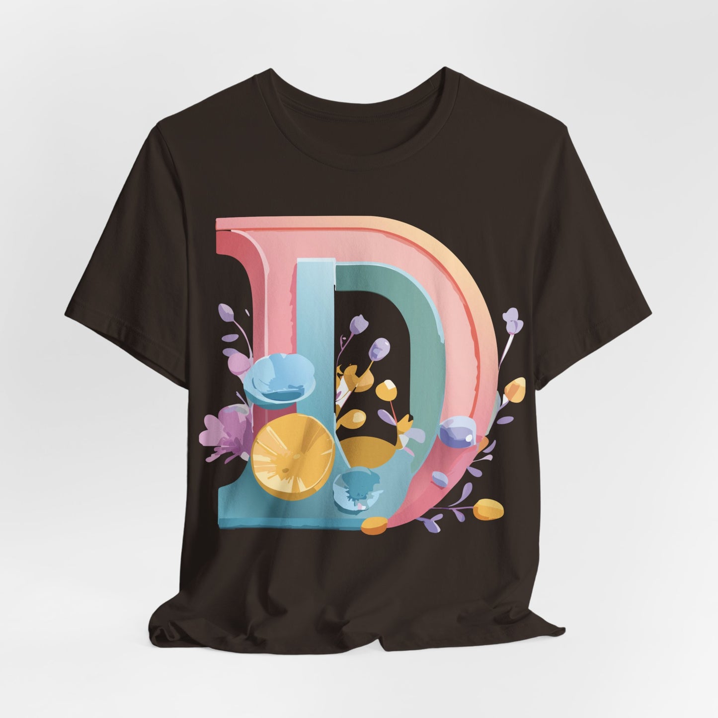 Natural Cotton Tee Shirt - Letters Collection - D Printify