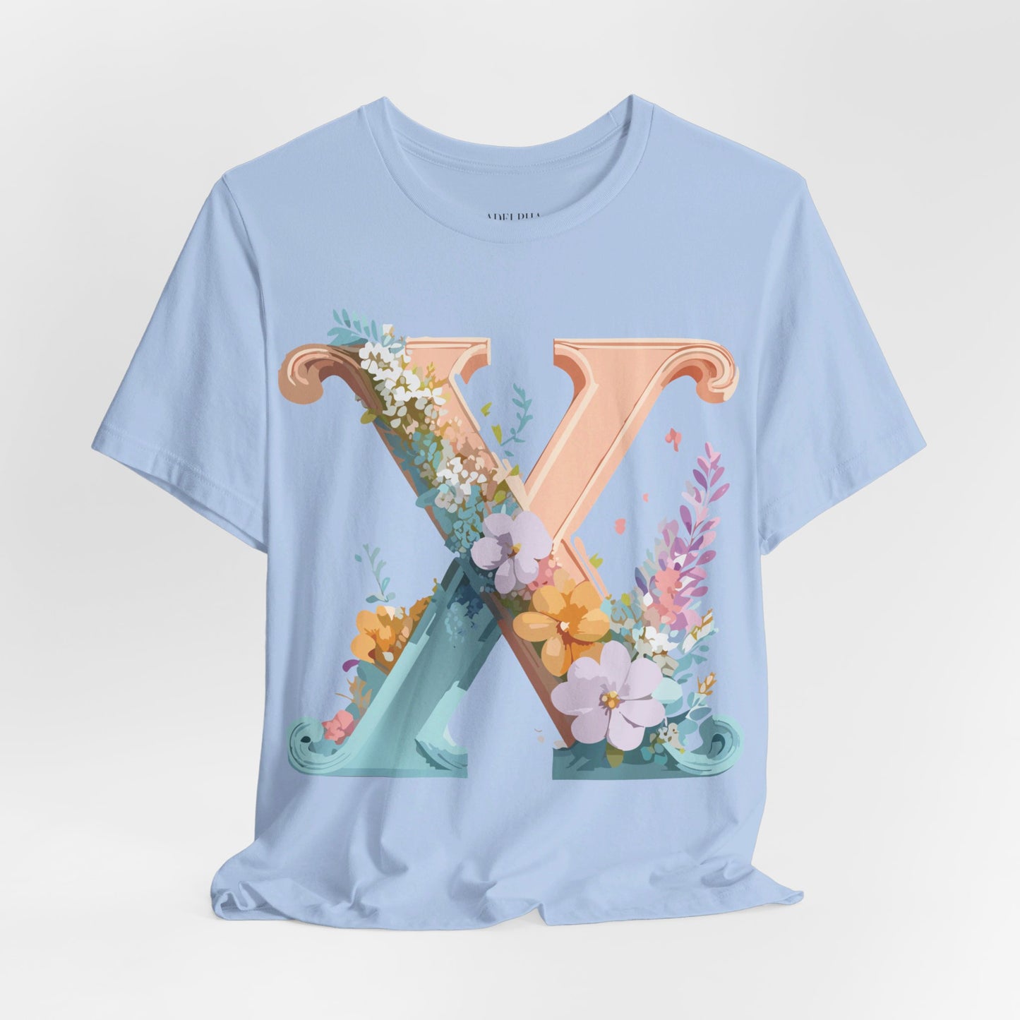 Natural Cotton Tee Shirt - Letters Collection - X Printify