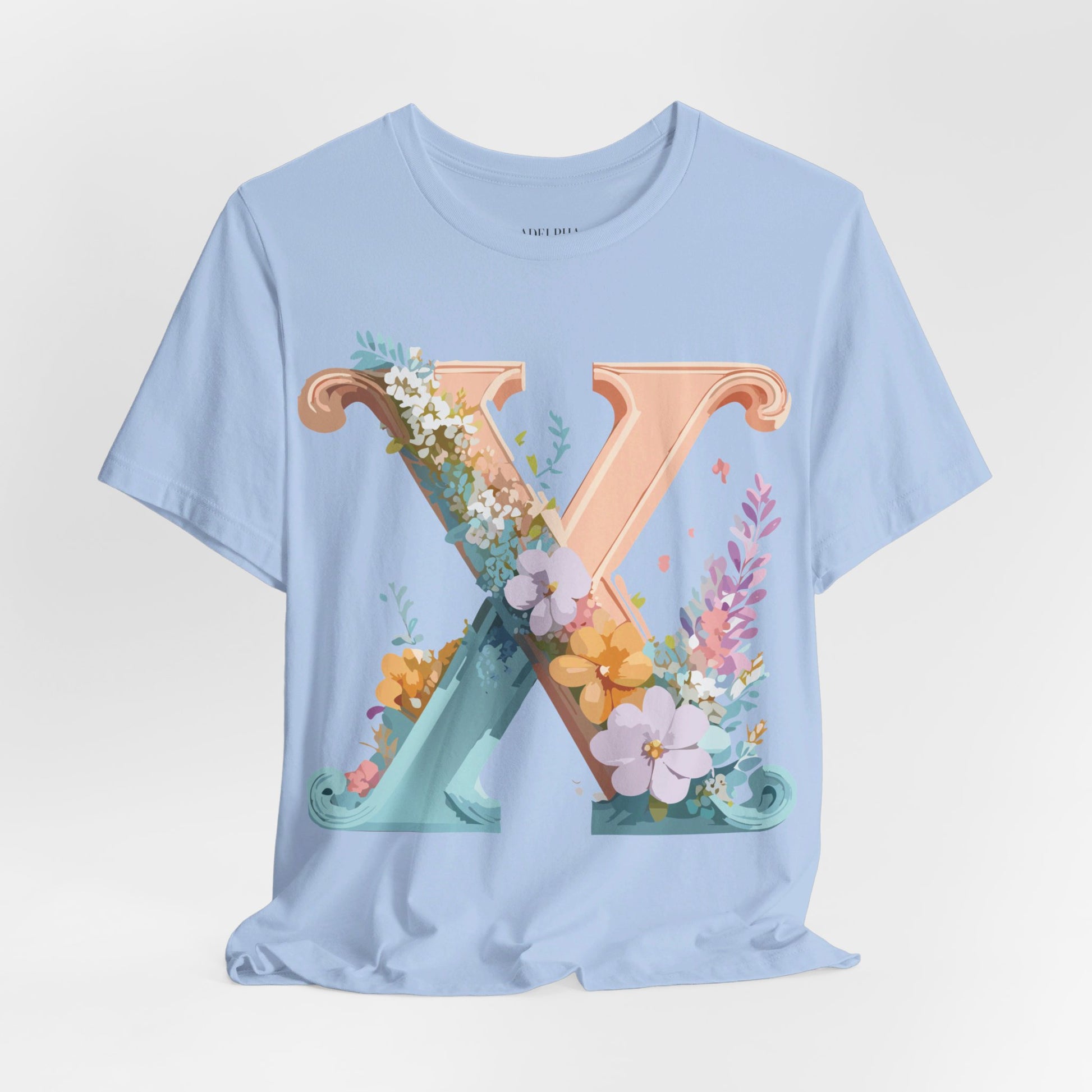 Natural Cotton Tee Shirt - Letters Collection - X Printify