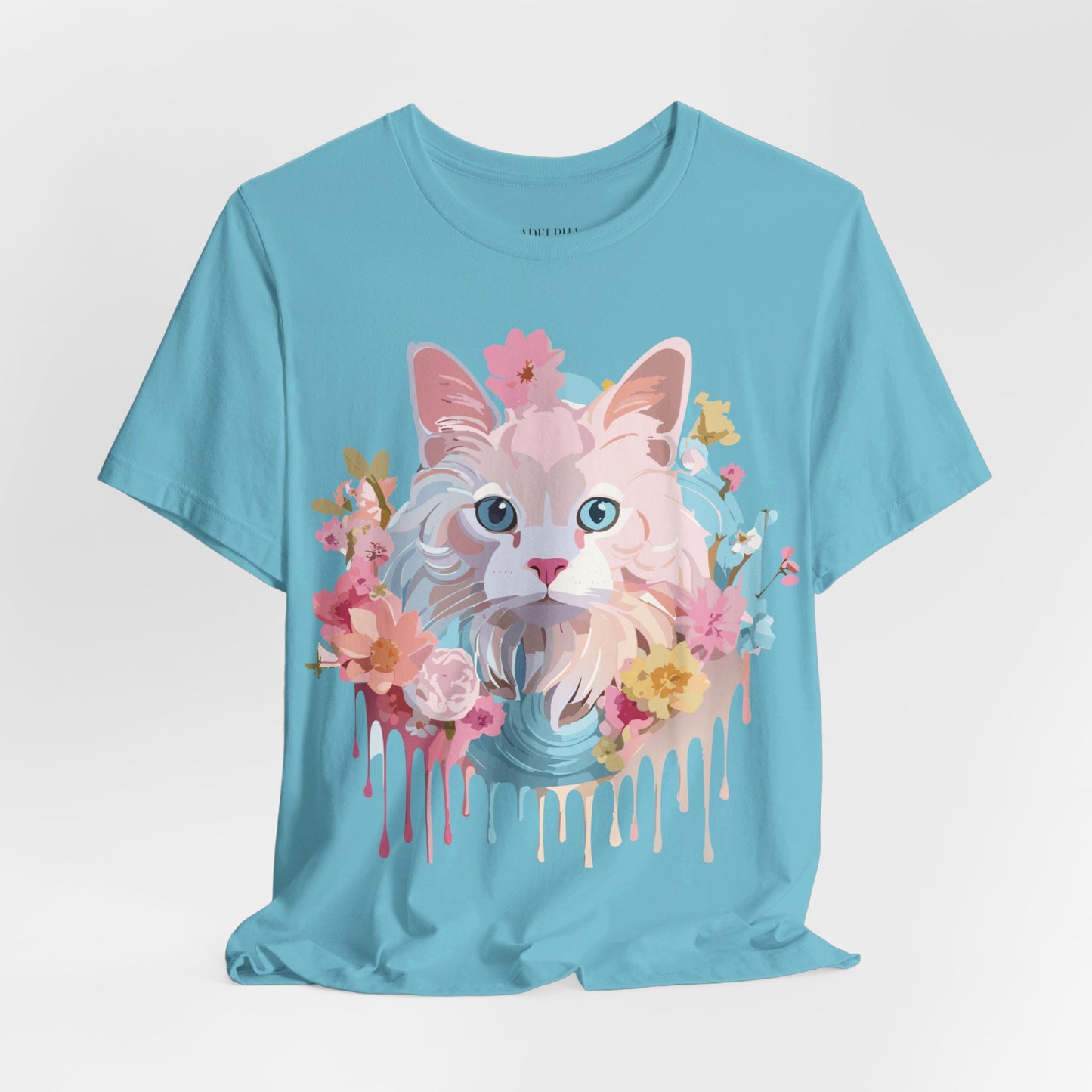 Natural Cotton Tee Shirt with Cat Printify